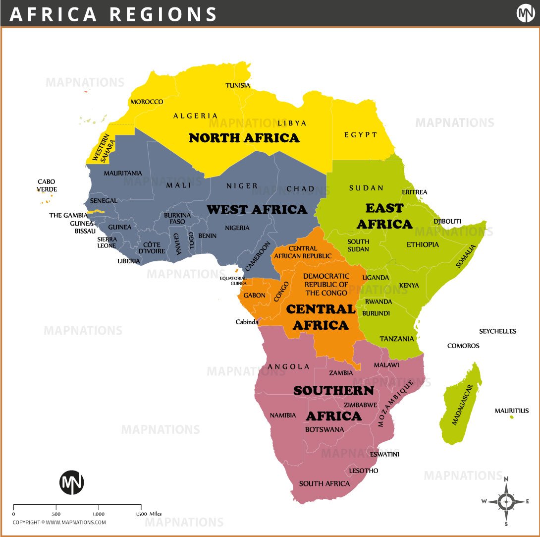 Map Of Africa Divided Into Regions