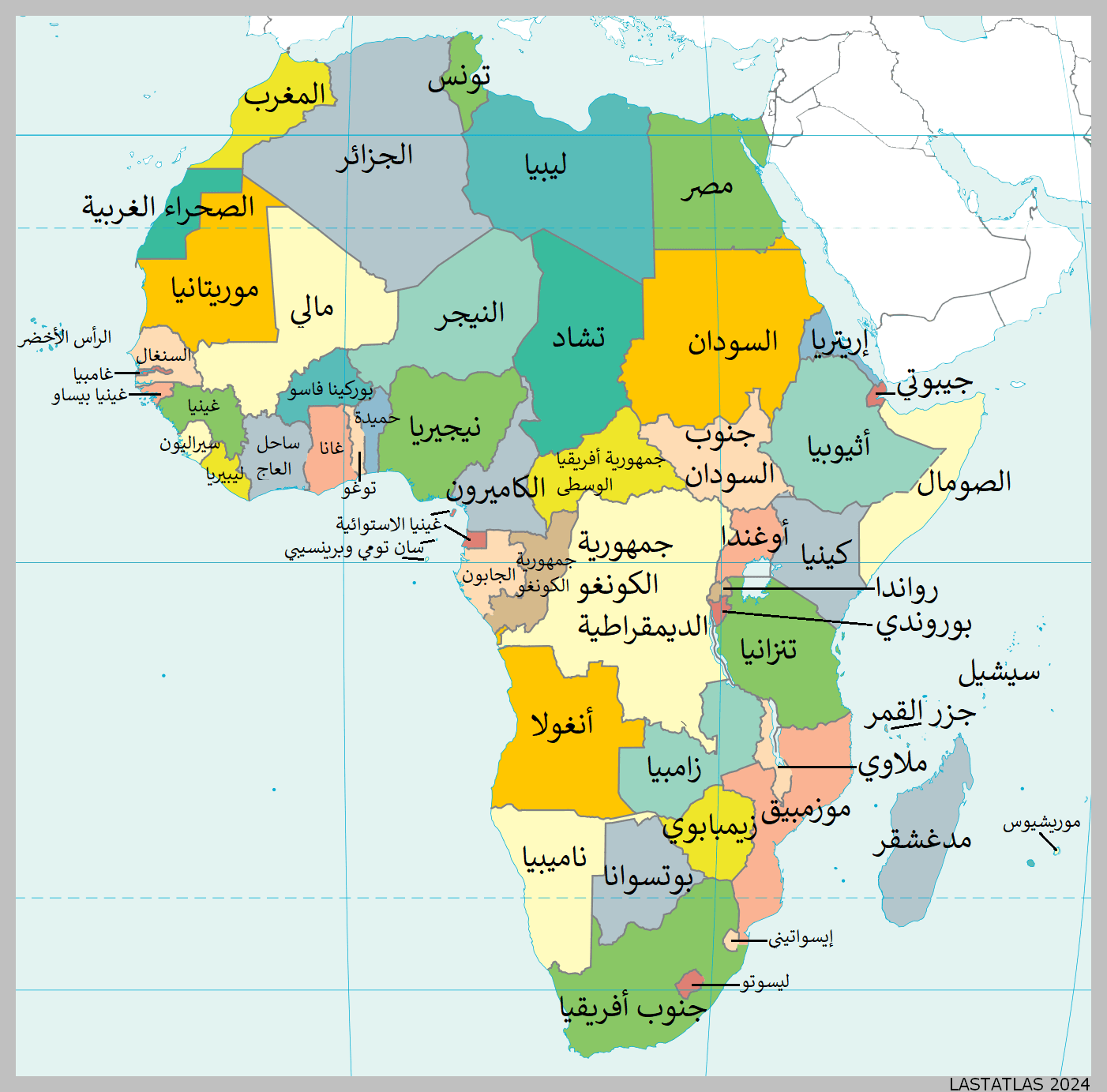 Map Of Africa In Arabic