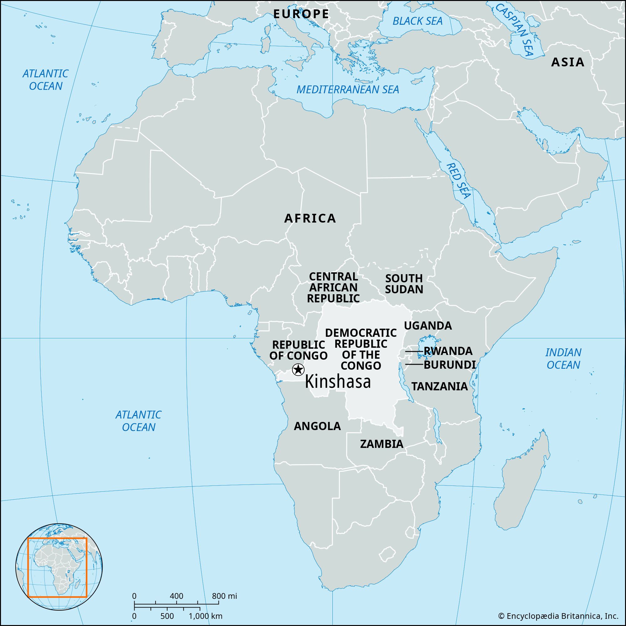 Map Of Africa Kinshasa