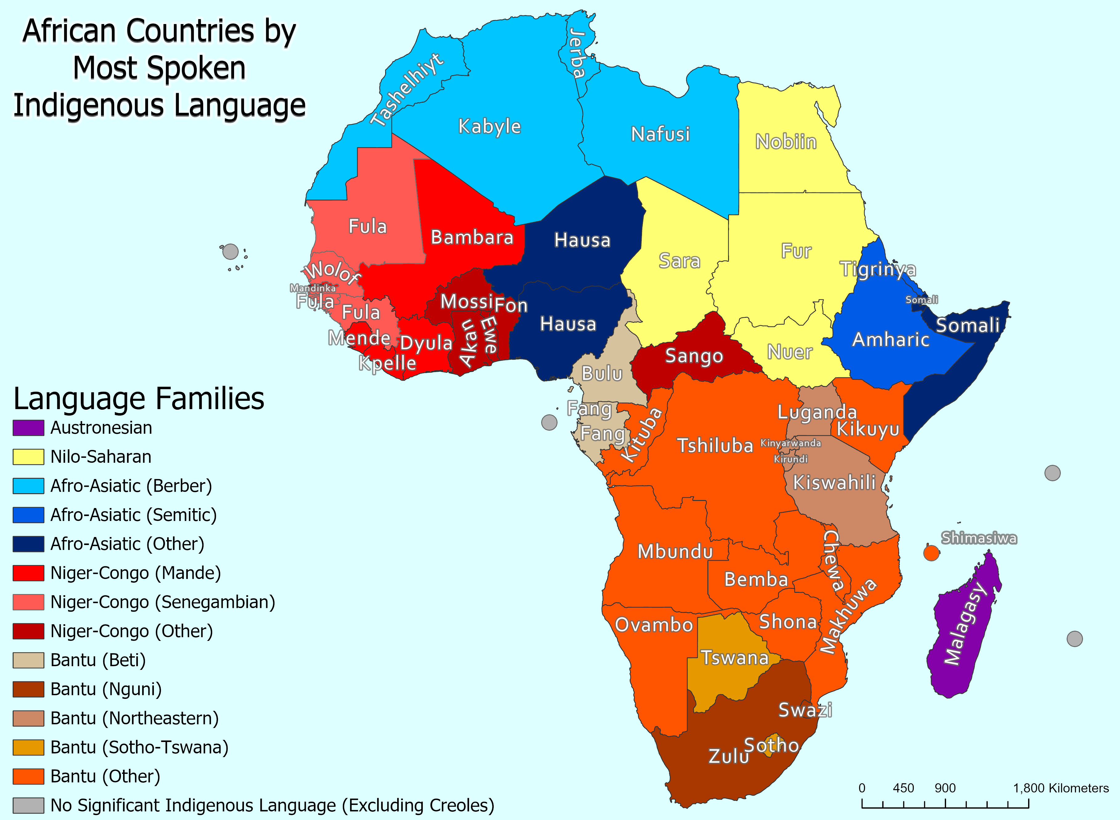 Map Of Africa Official Languages