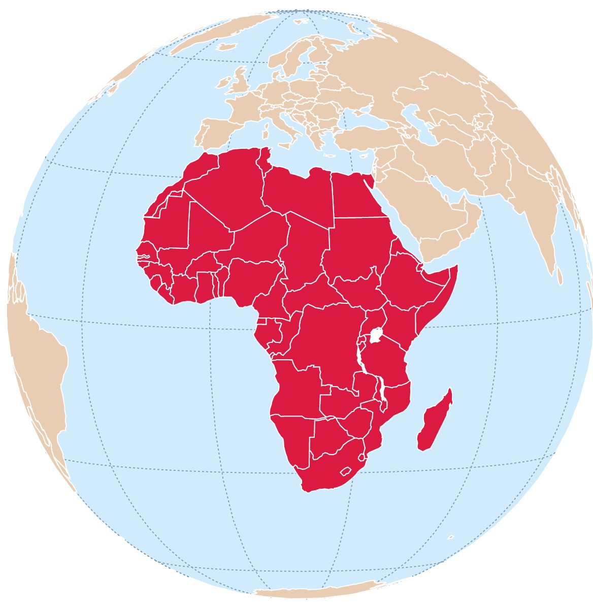 Map Of Africa On The Globe
