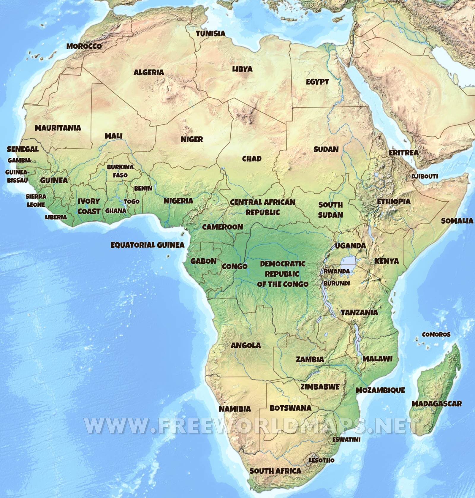Map Of Africa Physical Features Quiz