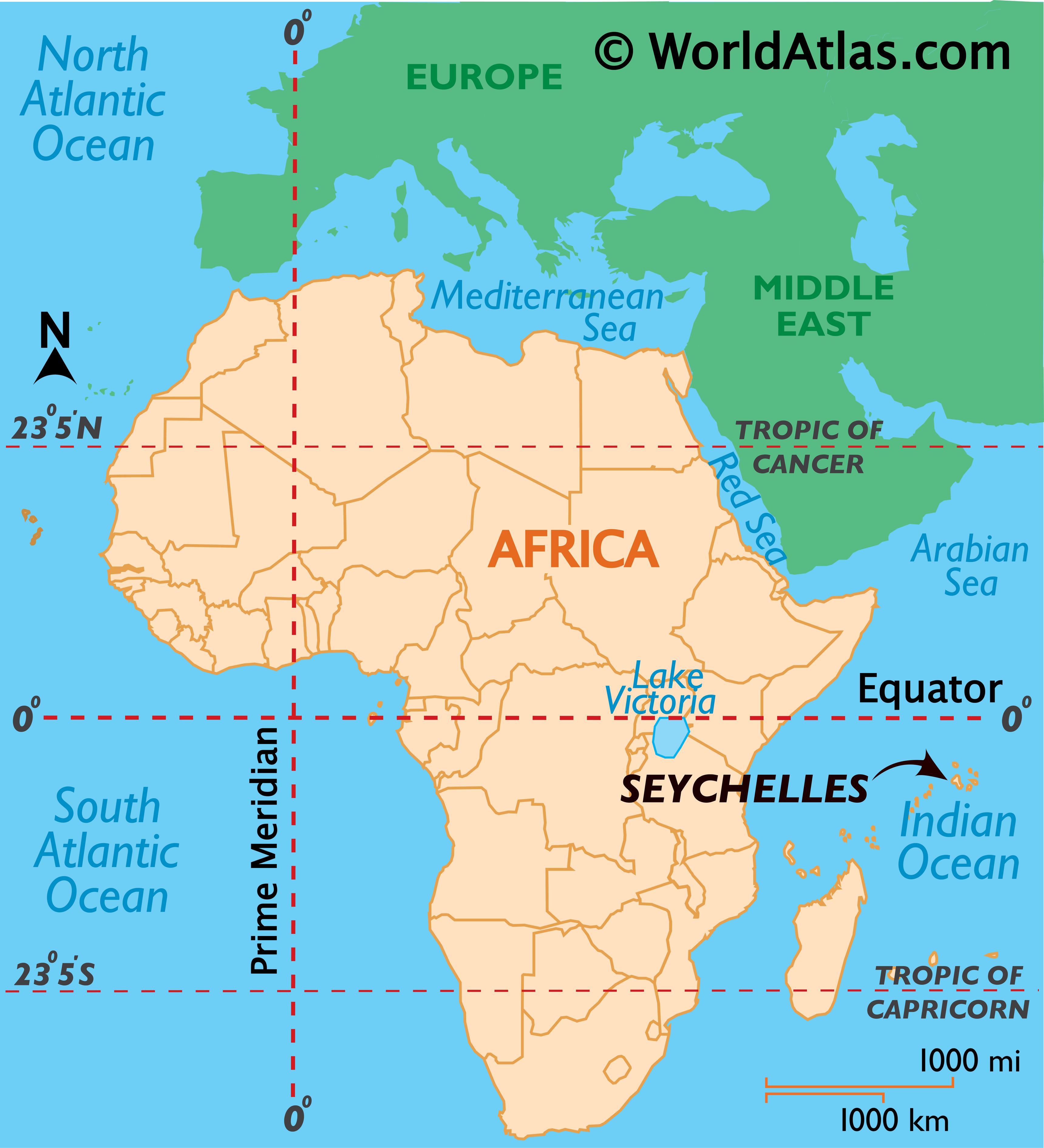 Map Of Africa Seychelles