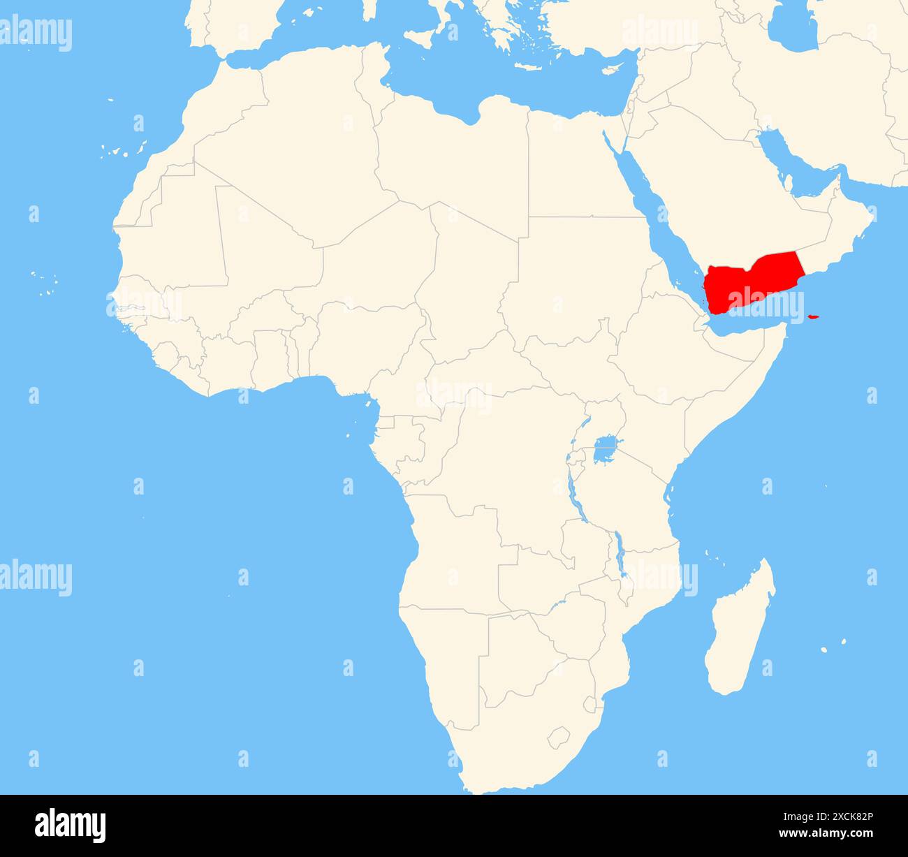 Map Of Africa Showing Yemen