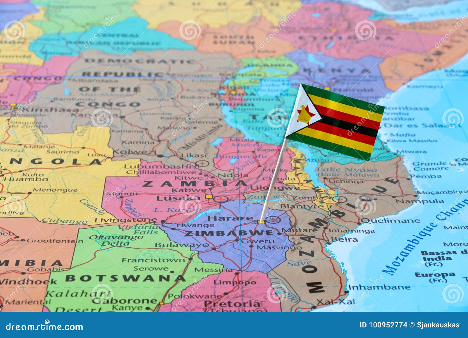 Map Of Africa Zimbabwe