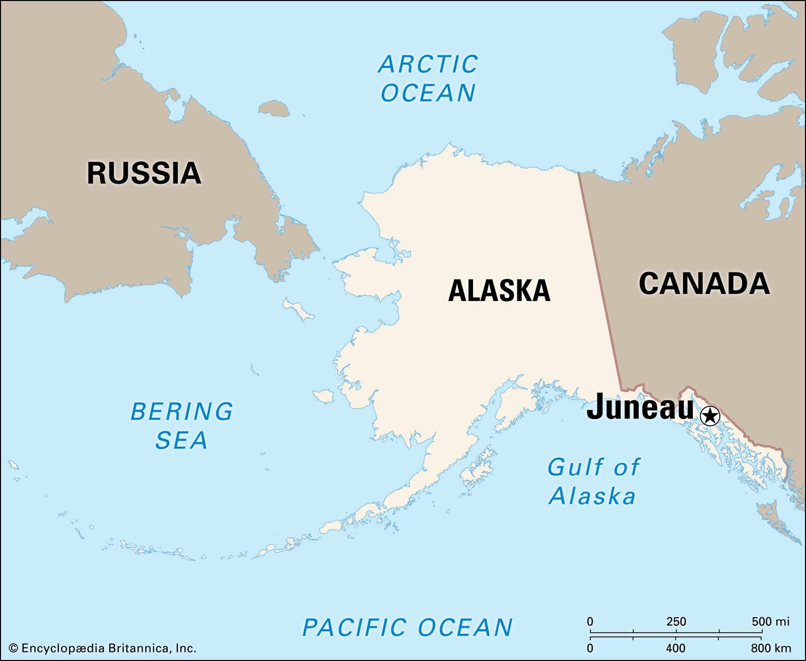Map Of Alaska Showing Juneau