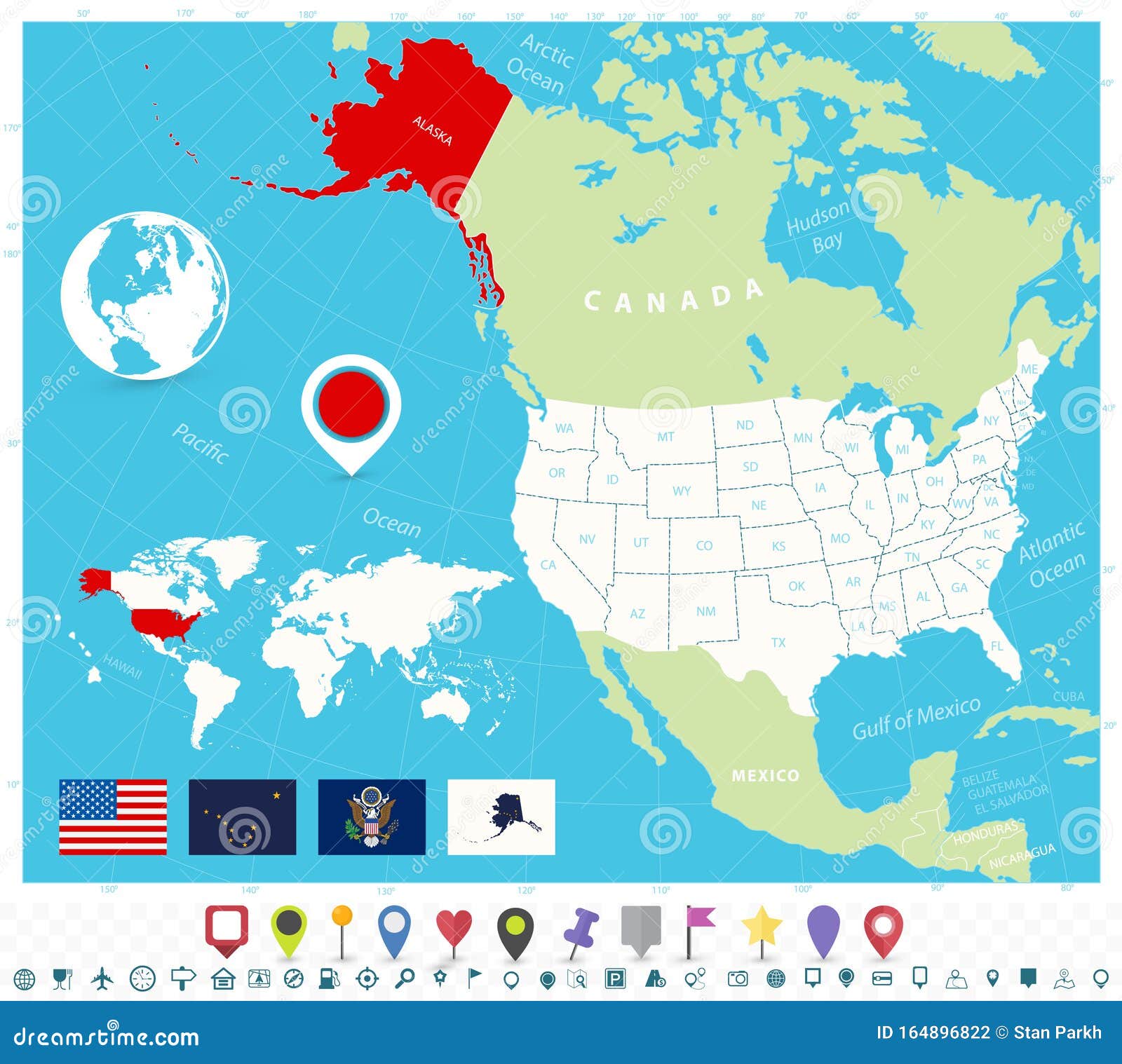 Map Of America And Alaska