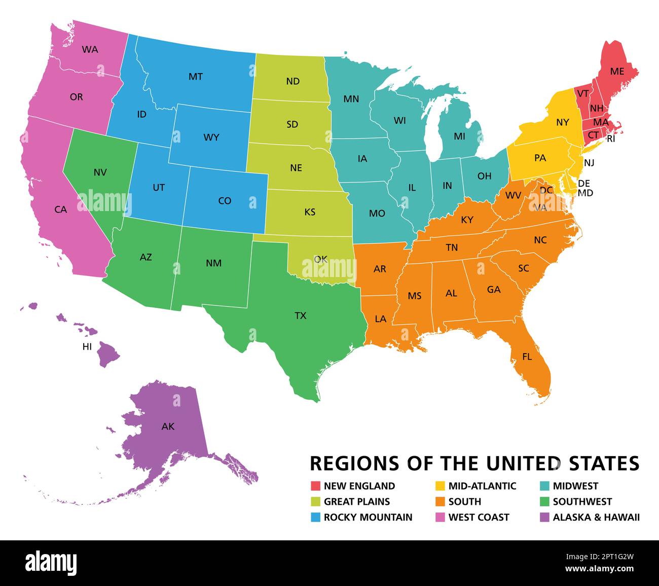 Map Of America By Region