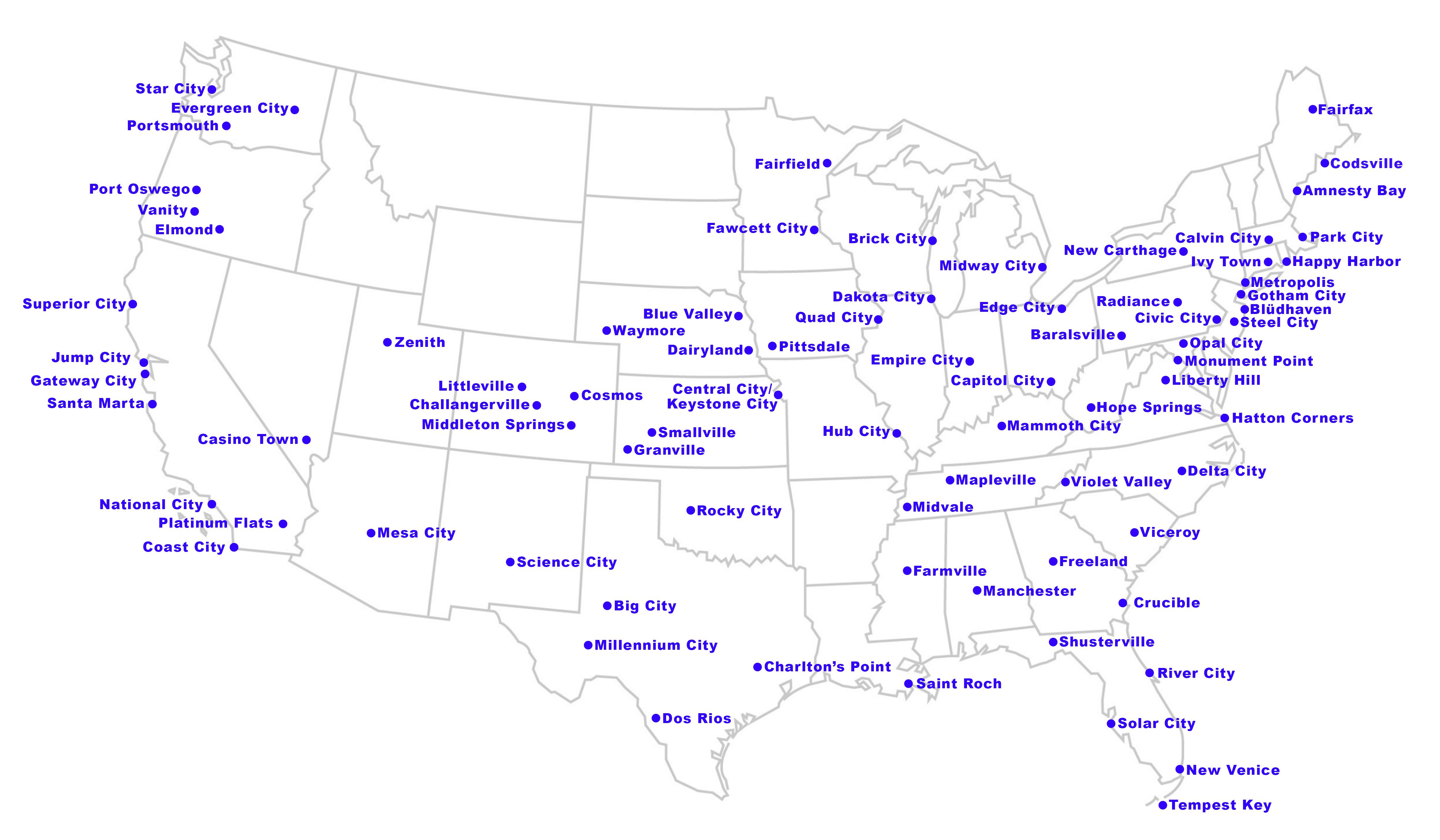 Map Of America Dc Comics