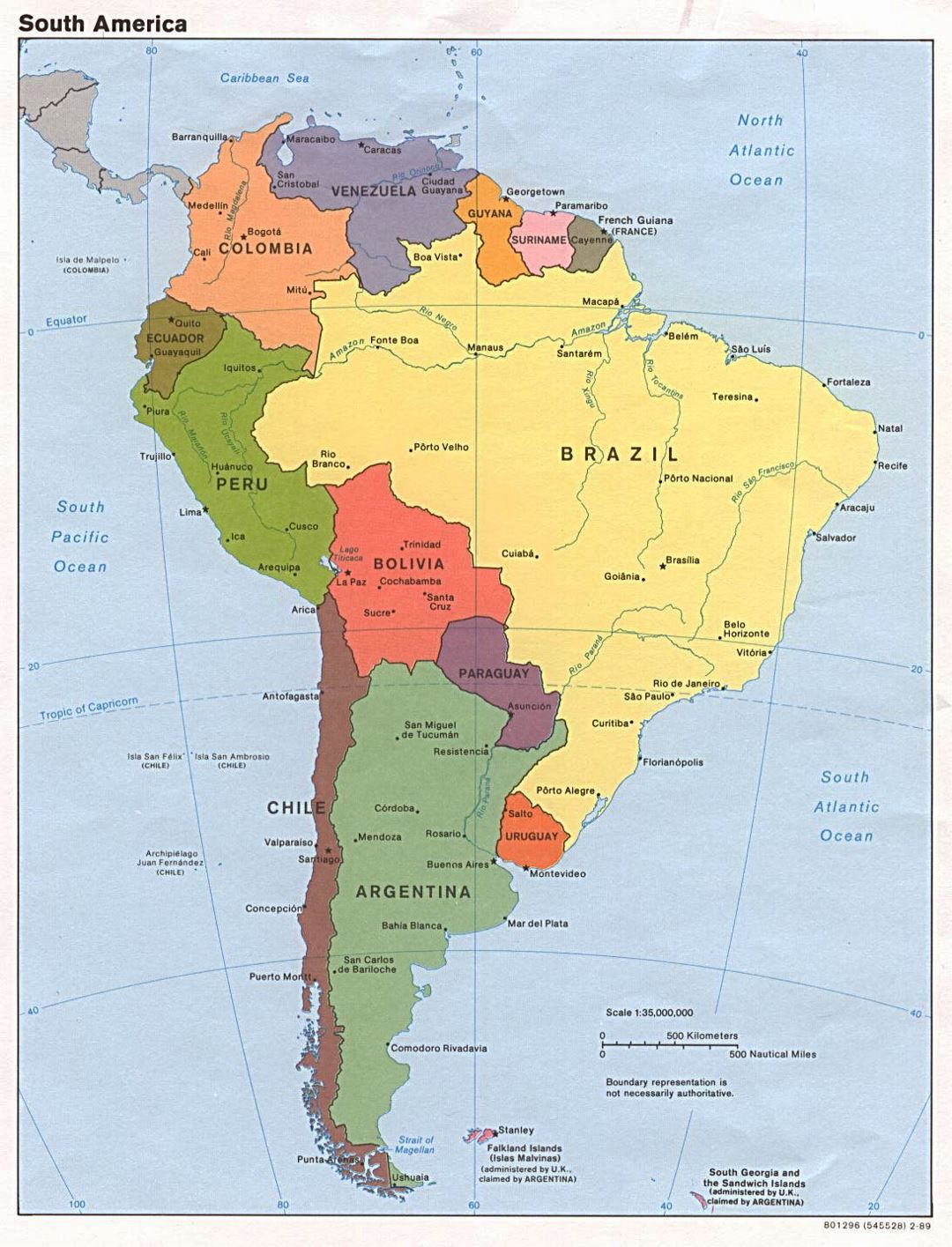 Map Of America Del Sur