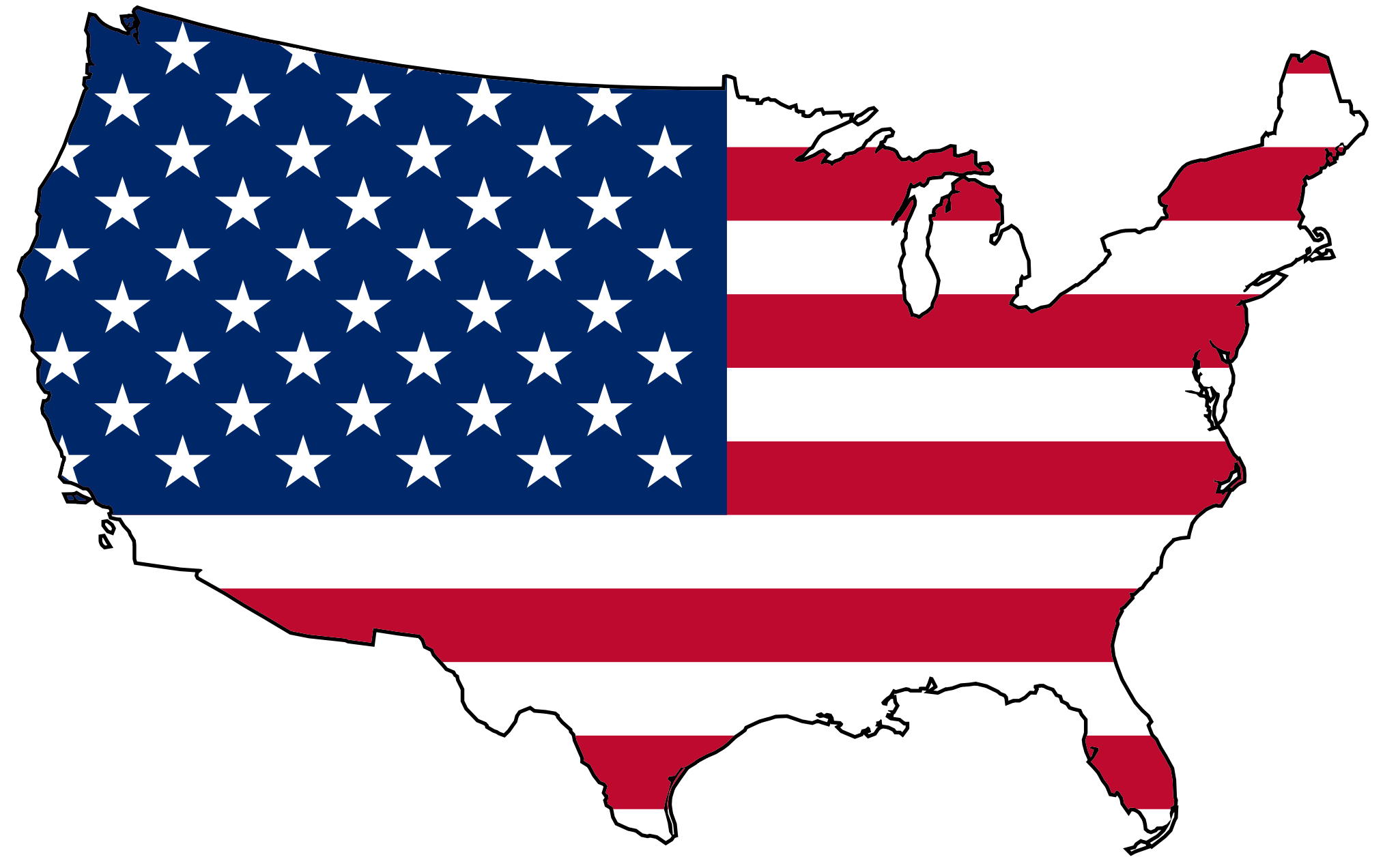 Map Of America Flag