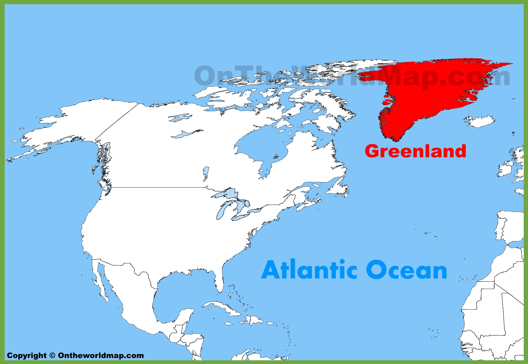 Map Of America Greenland