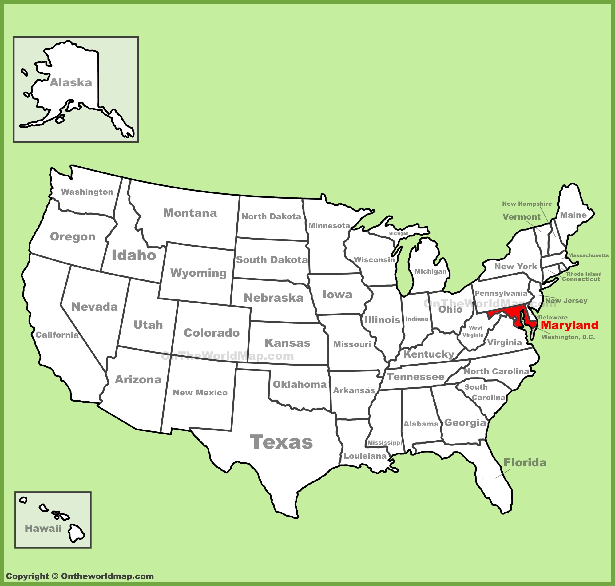 Map Of America Maryland
