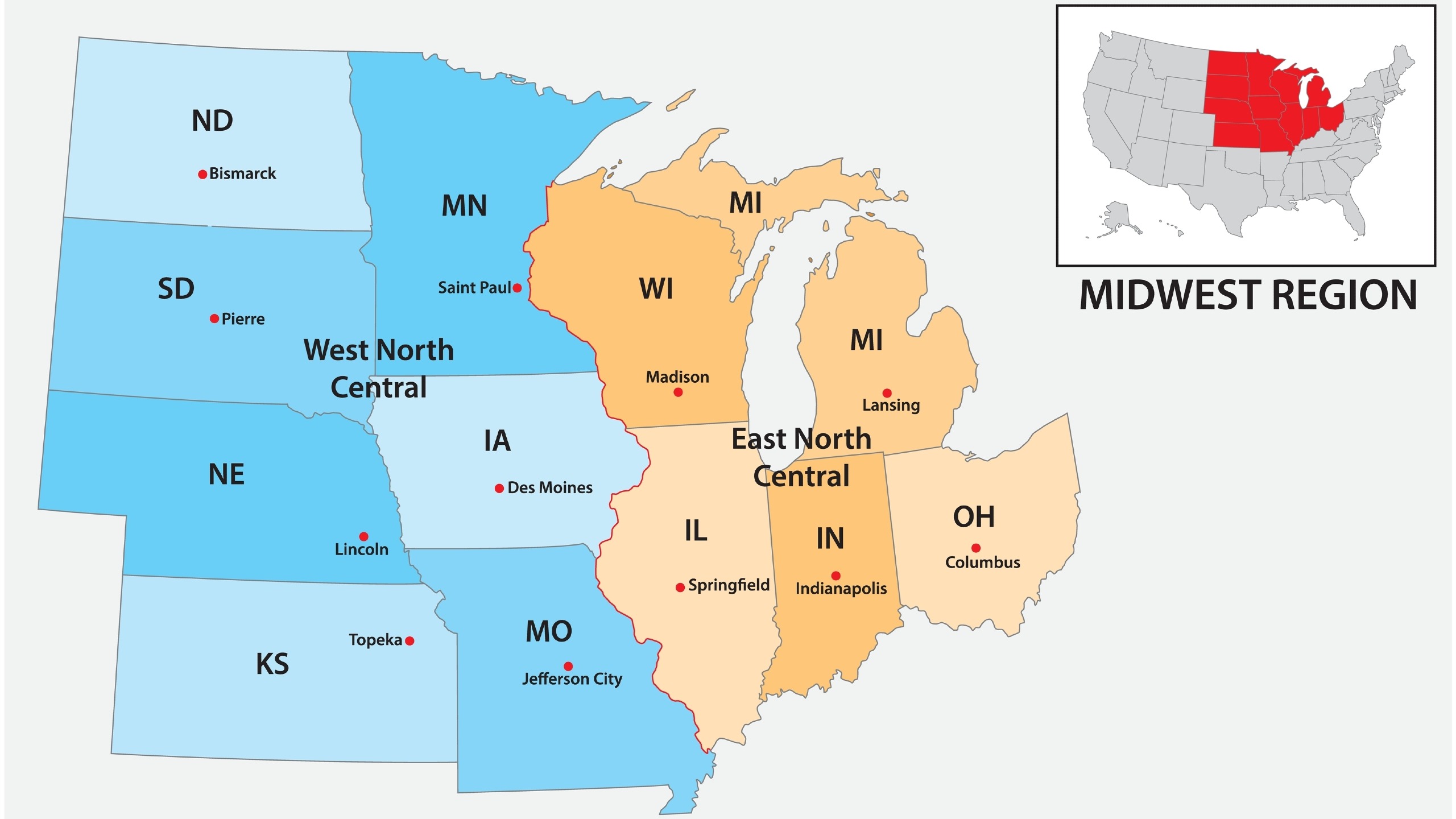 Map Of America Midwest