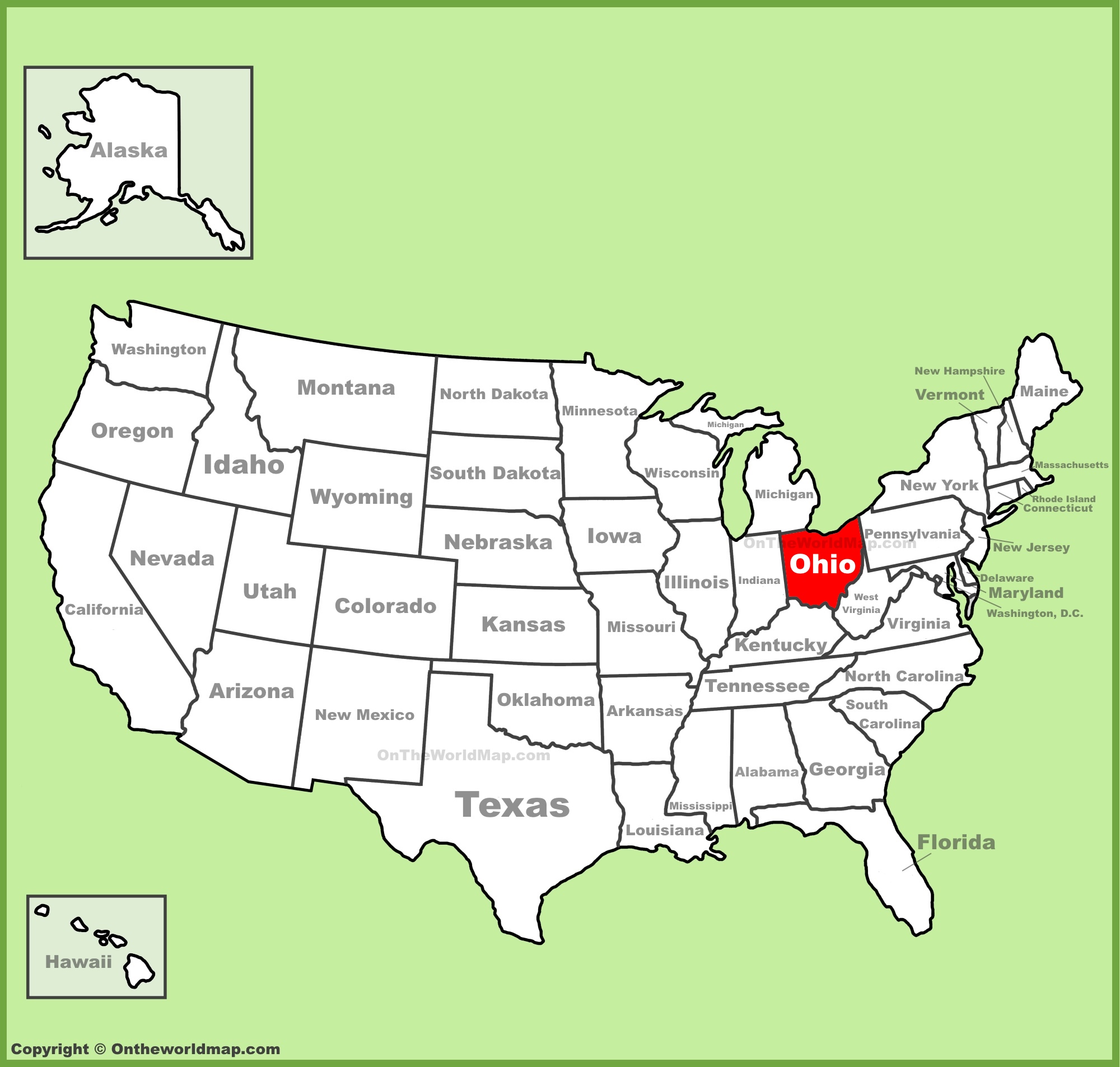 Map Of America Ohio