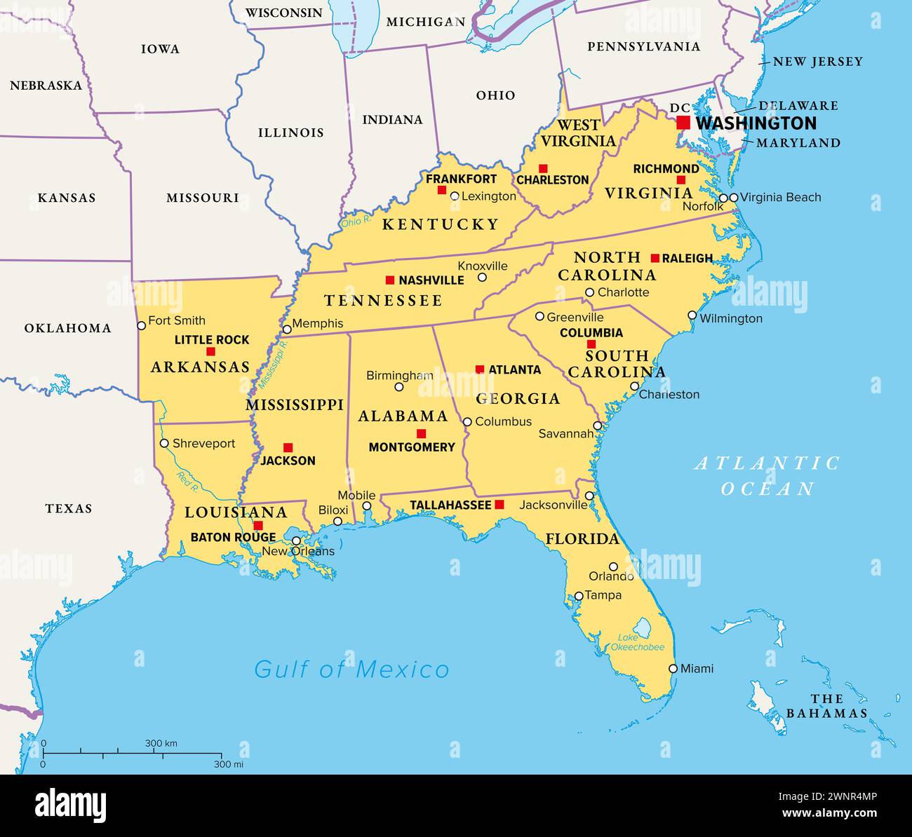 Map Of America Southern States