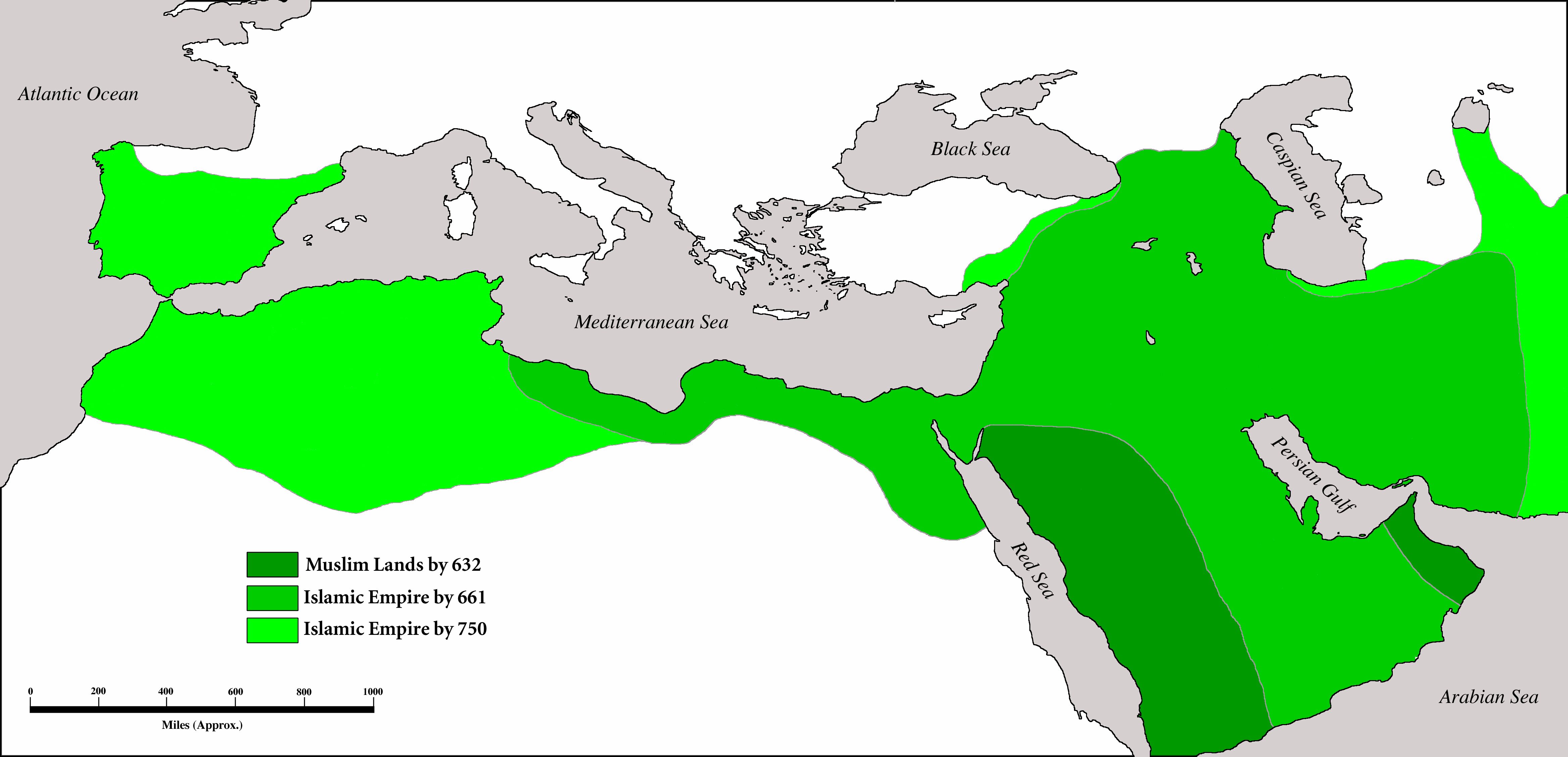 Map Of Arab Empire At Its Peak