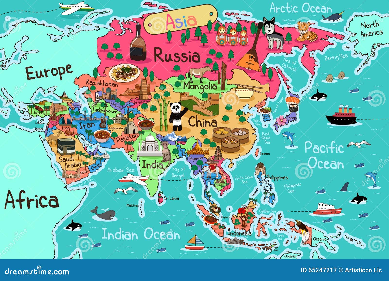 Map Of Asia Kids