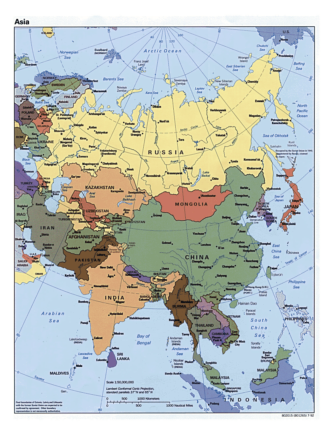Map Of Asia Latest