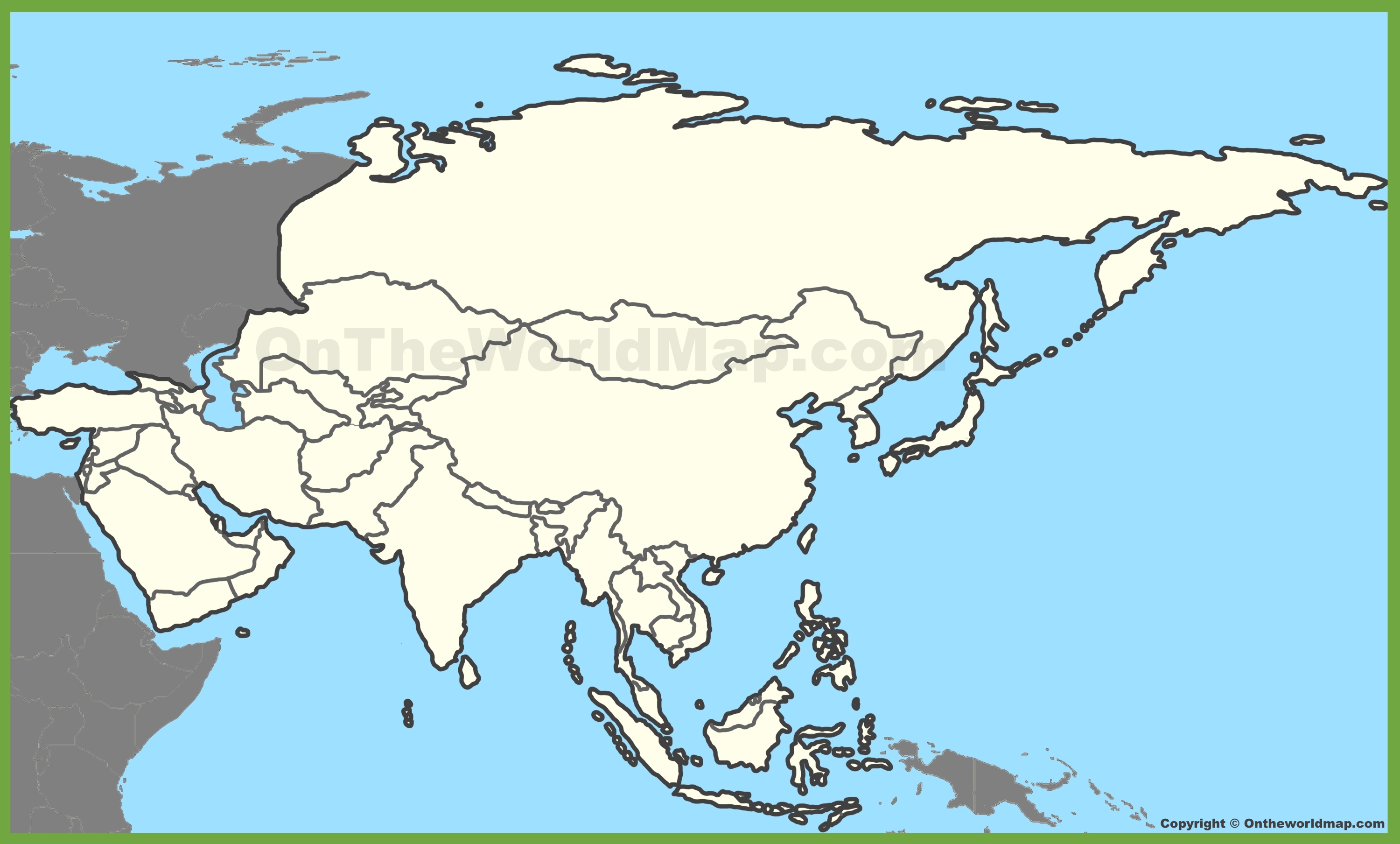 Map Of Asia Unfilled