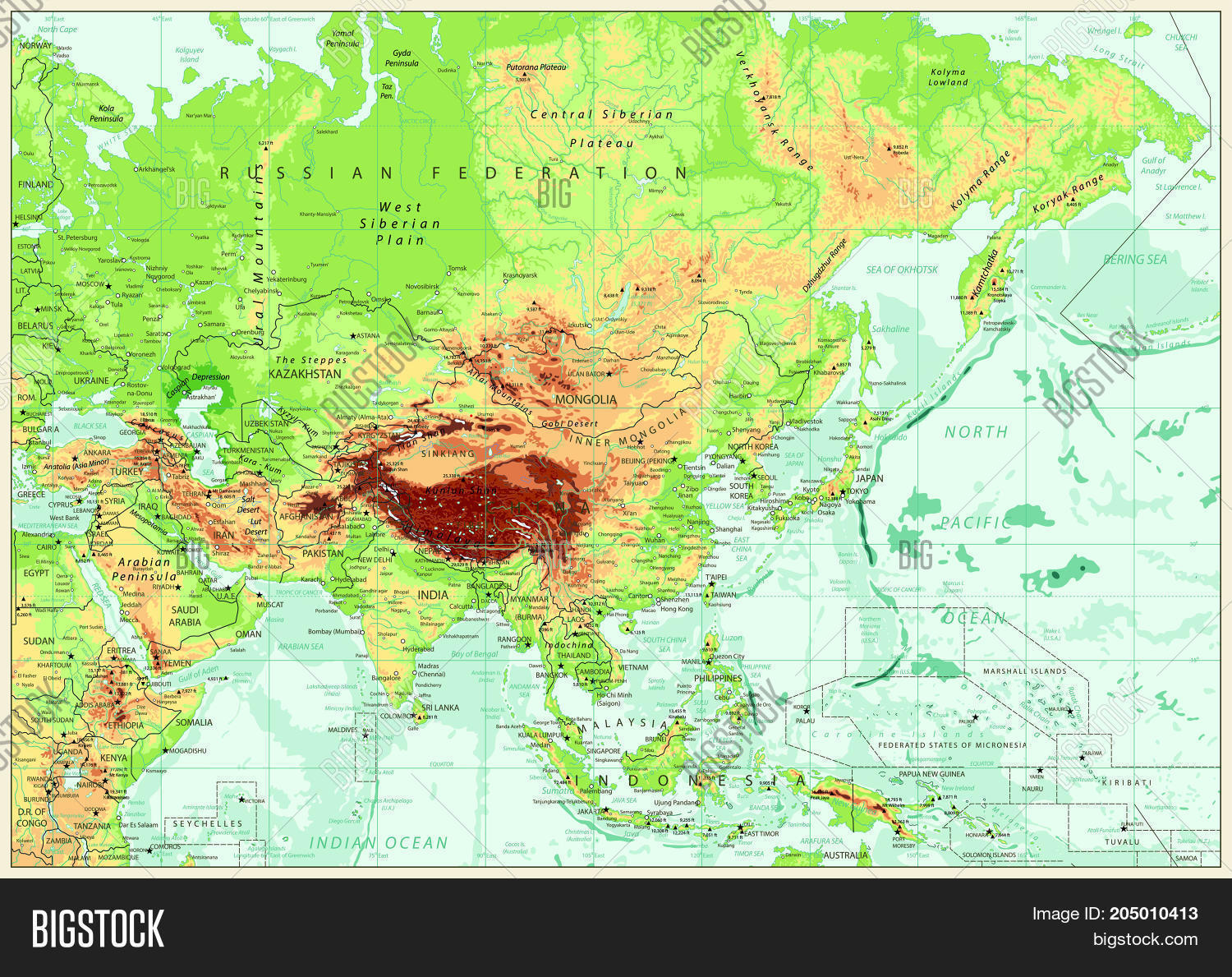 Map Of Asia With Rivers