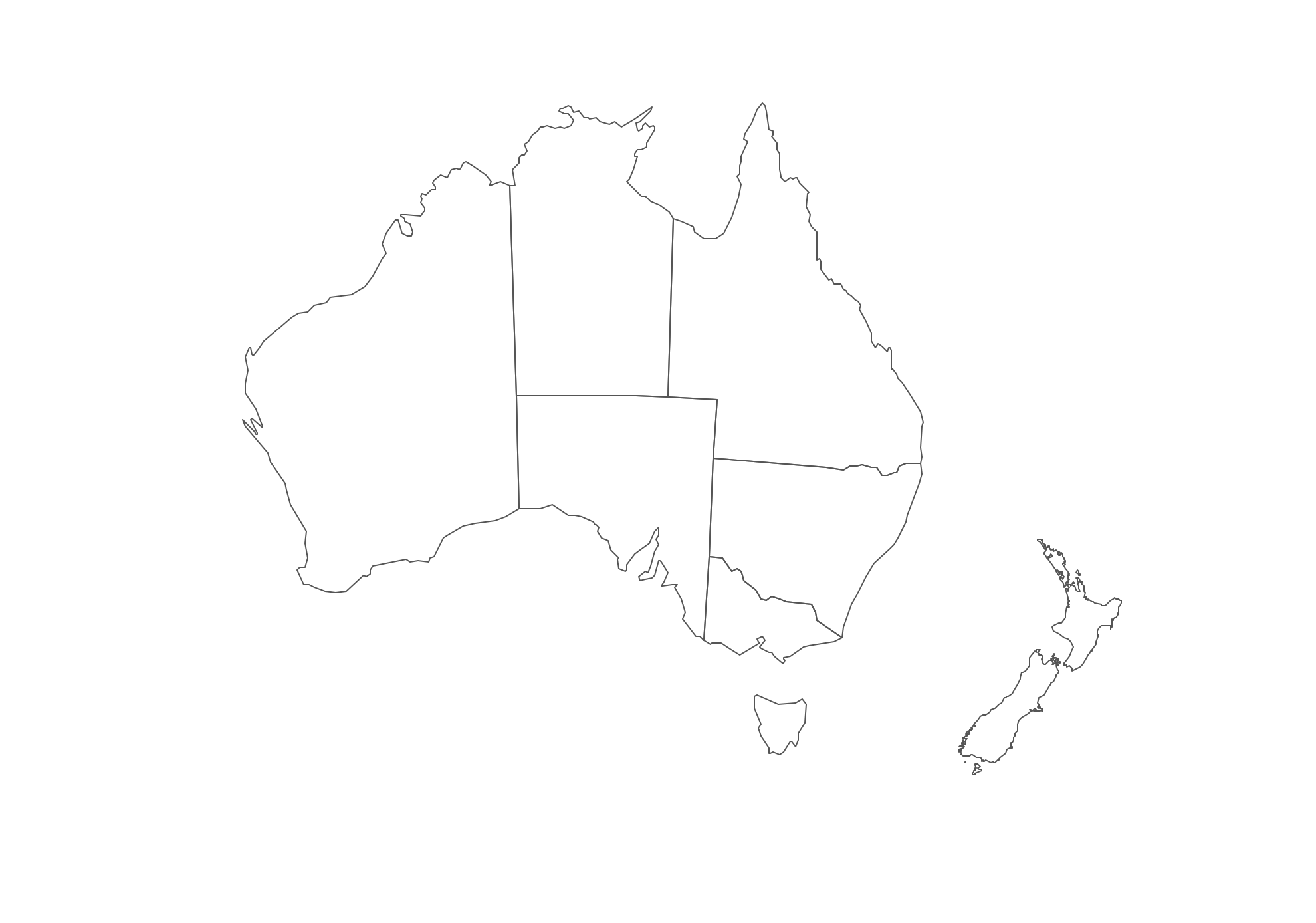 Map Of Australia And New Zealand Blank