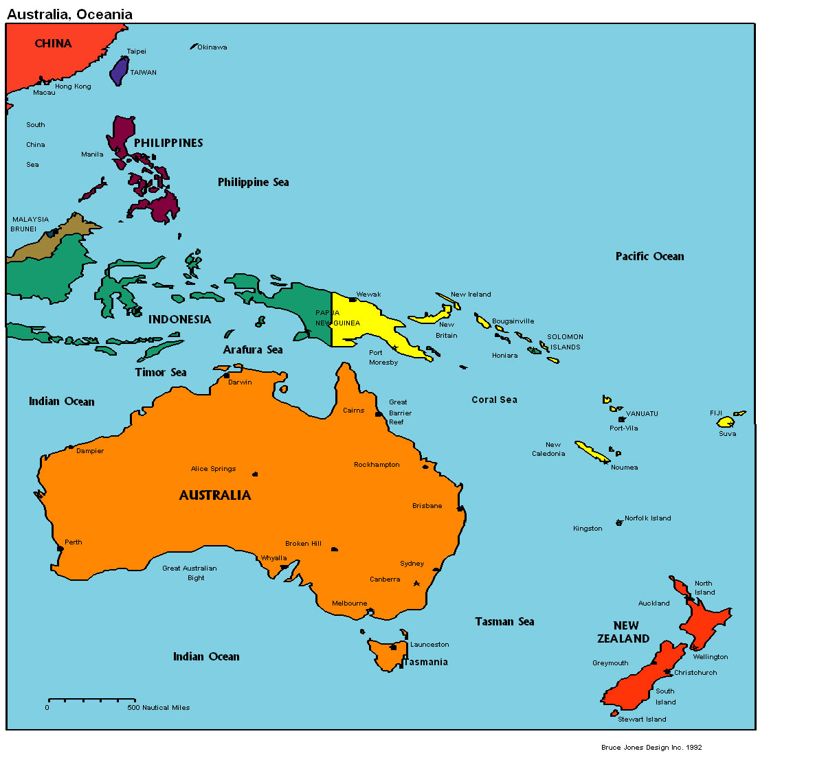 Map Of Australia And Oceania