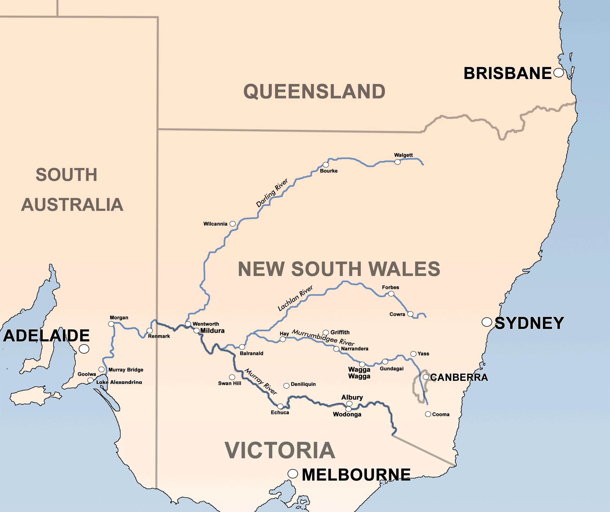 Map Of Australia Darling River