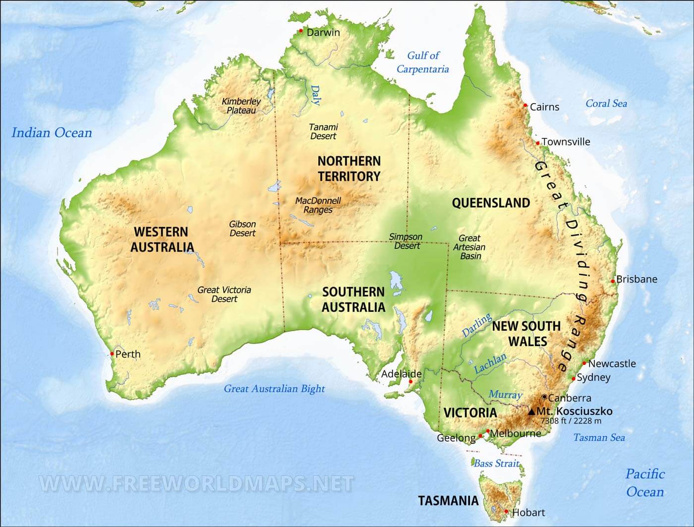 Map Of Australia Green