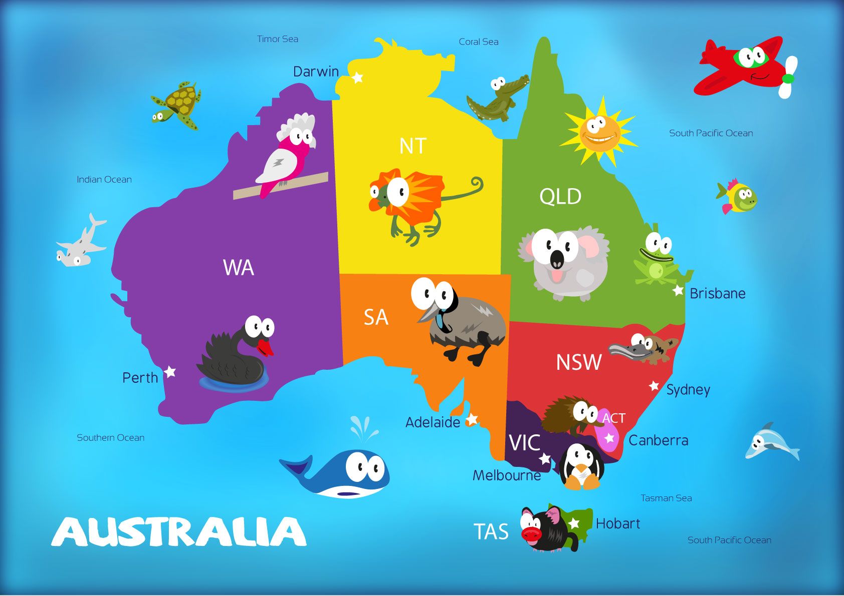 Map Of Australia Kids Drawing