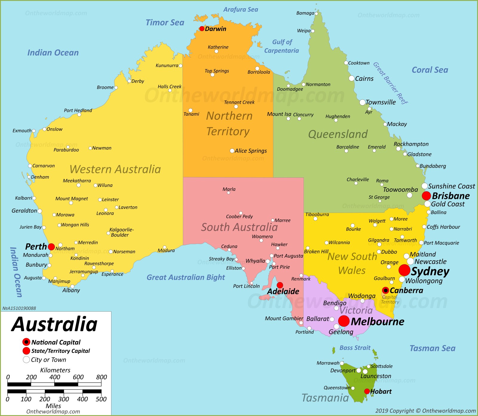 Map Of Australia With Cities