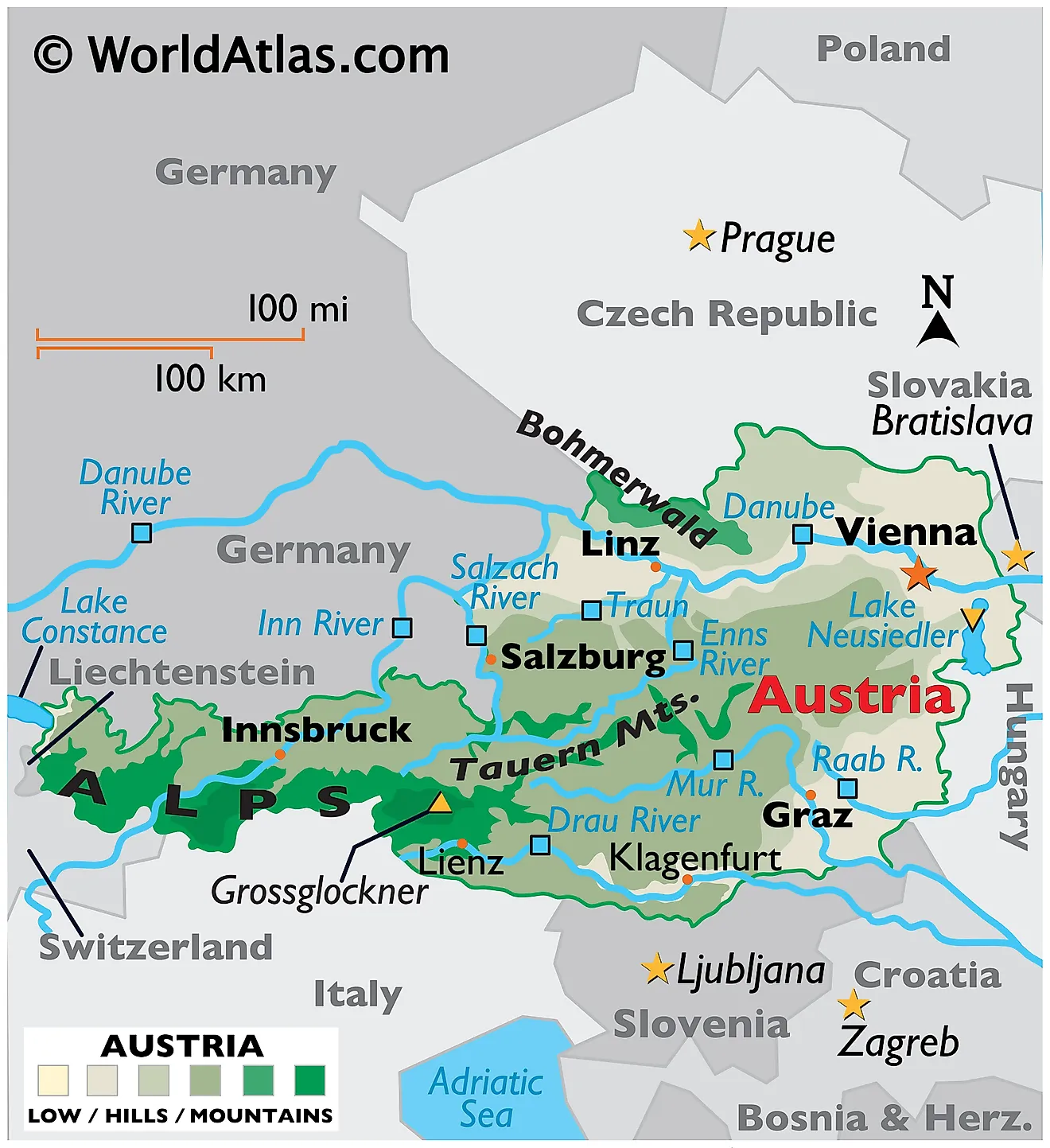Map Of Austrian Alps