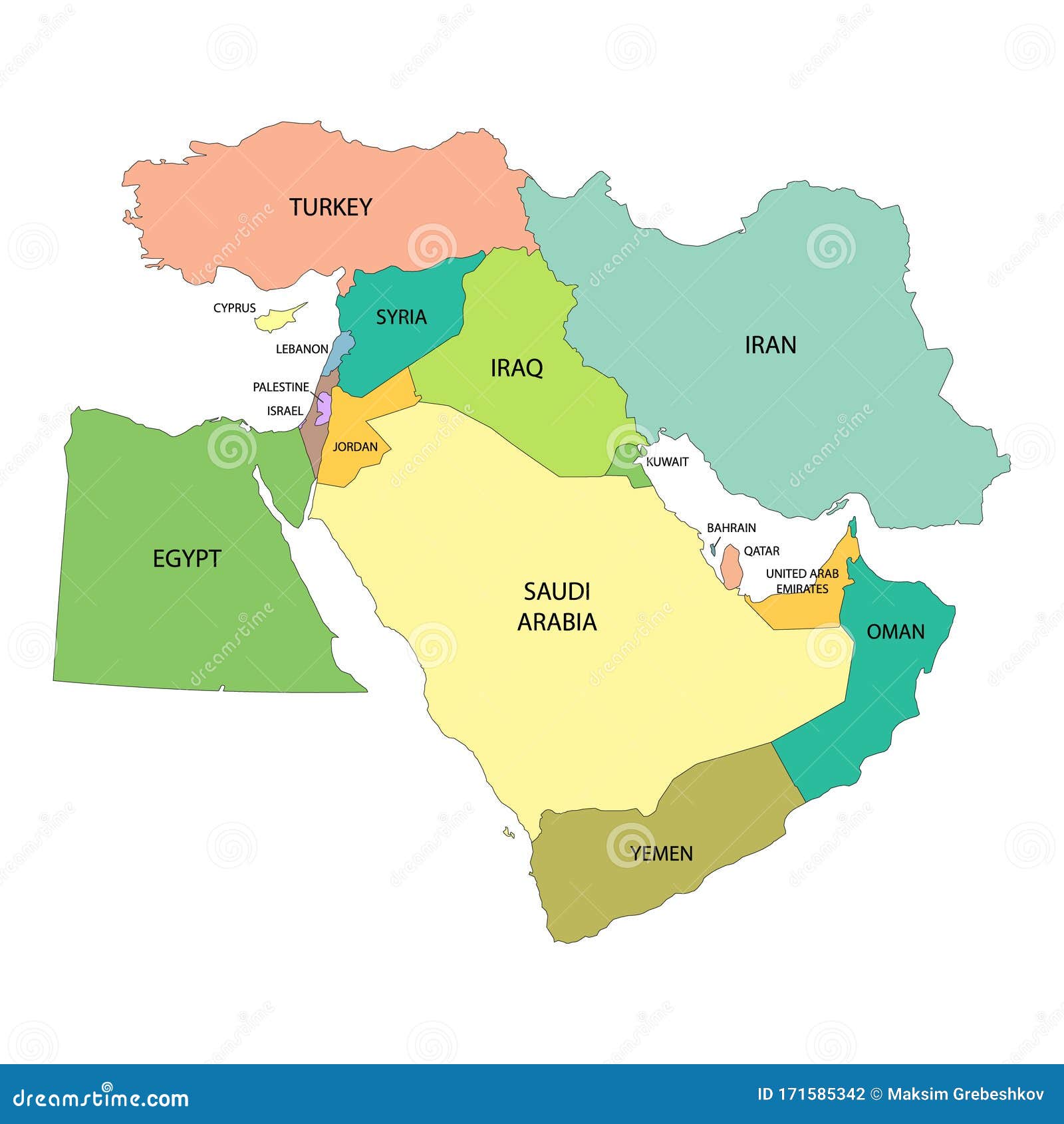 Map Of Bahrain And Middle East