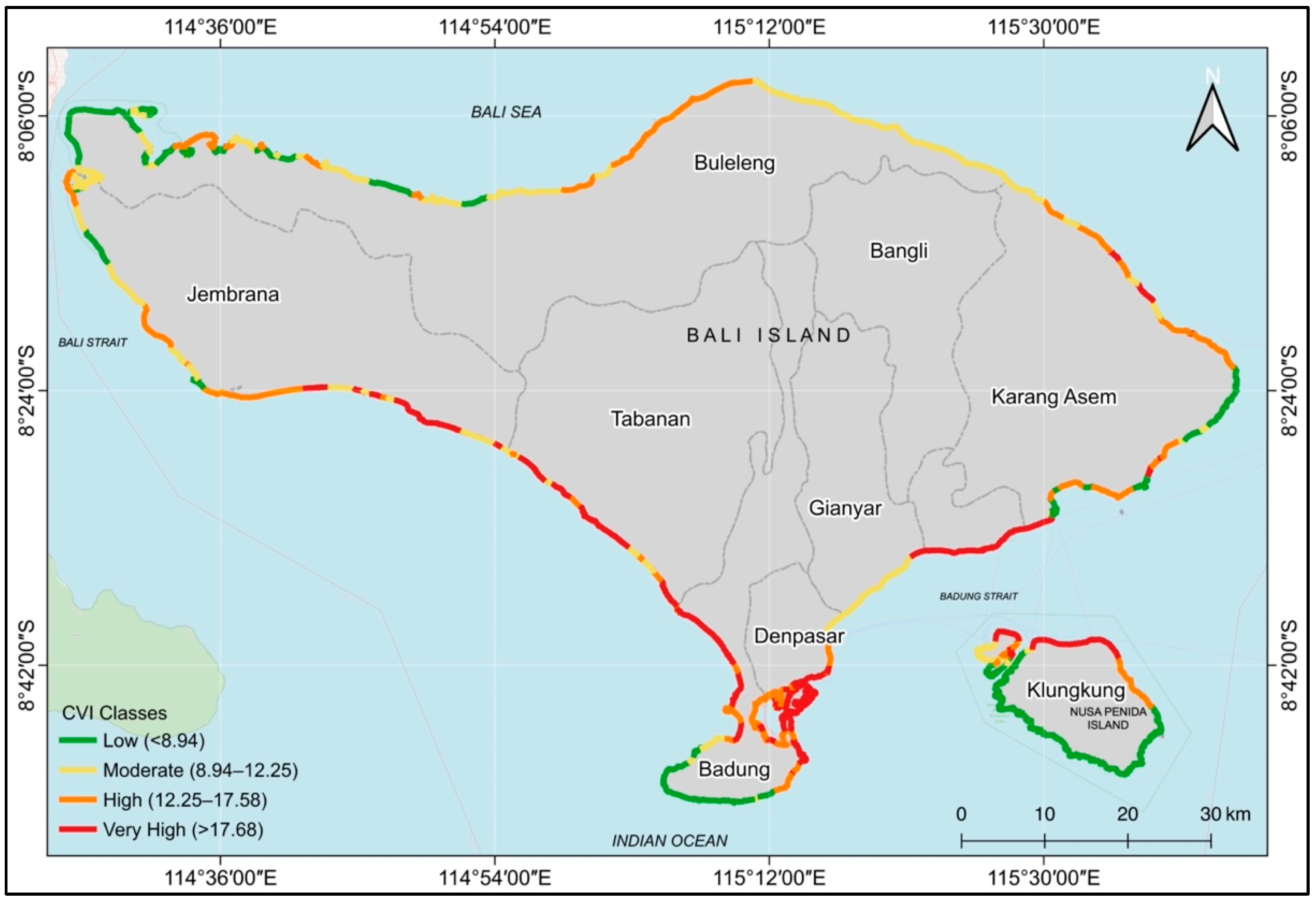 Map Of Bali Flooding