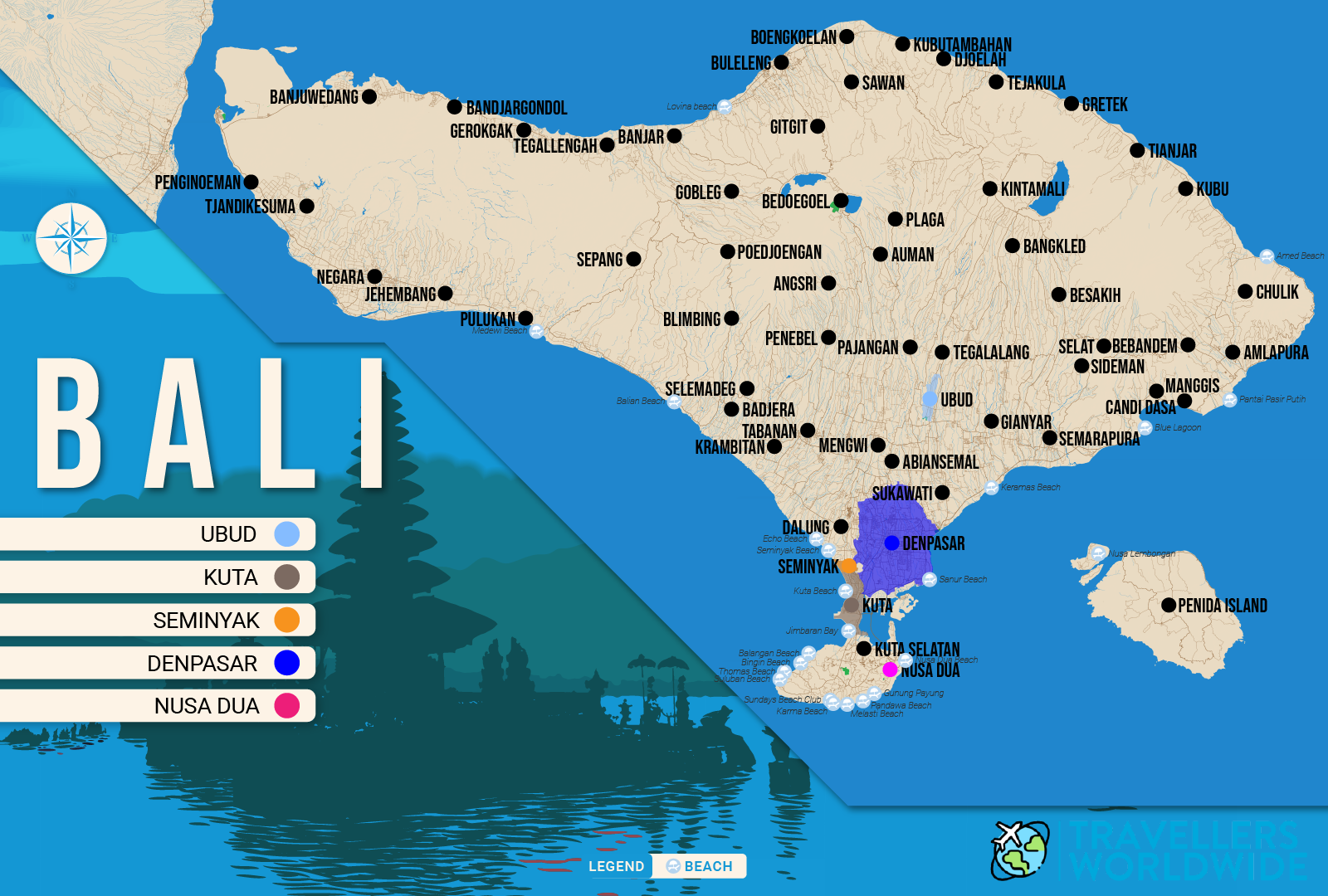 Map Of Bali With Hotels