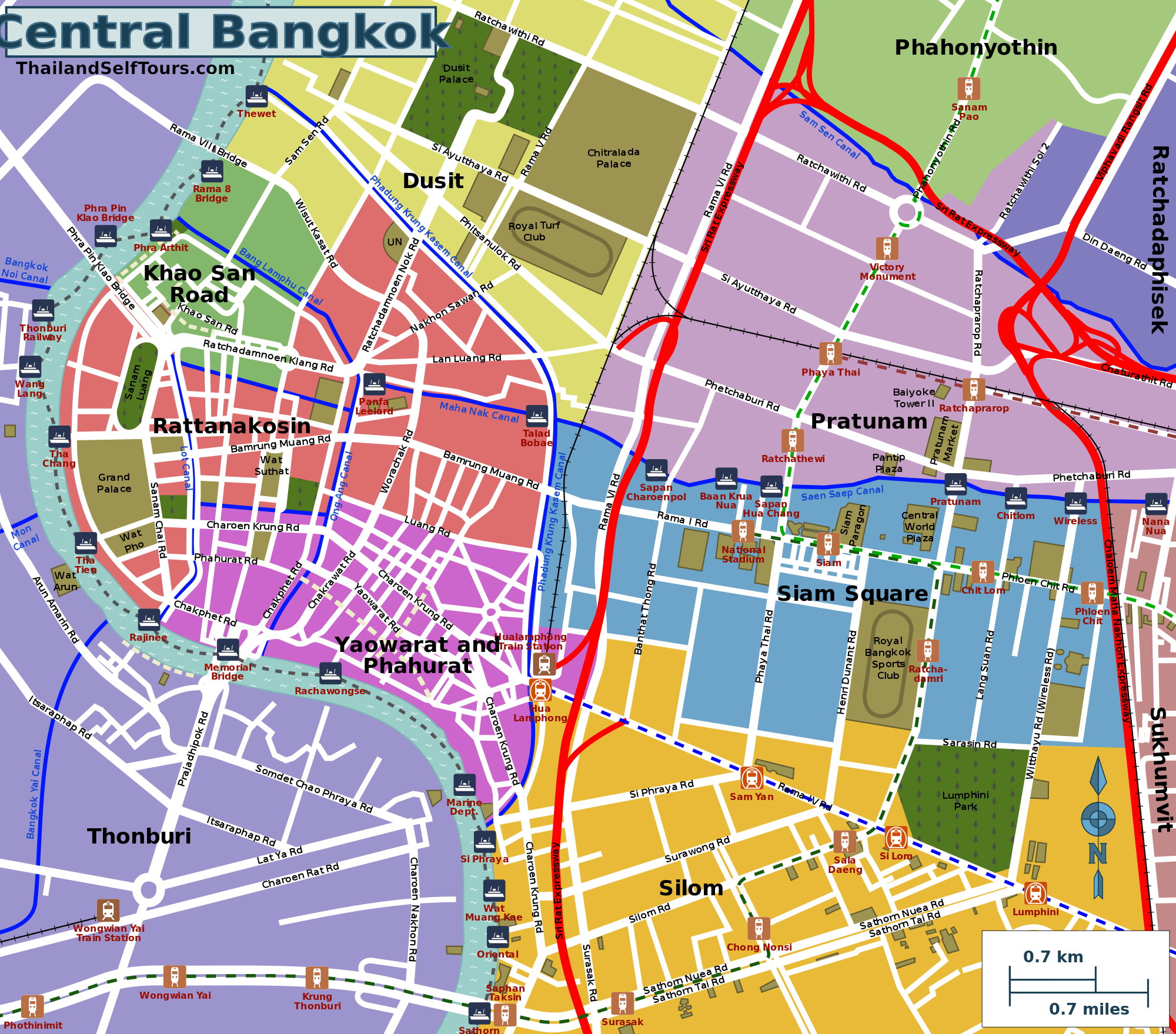 Map Of Bangkok Centre