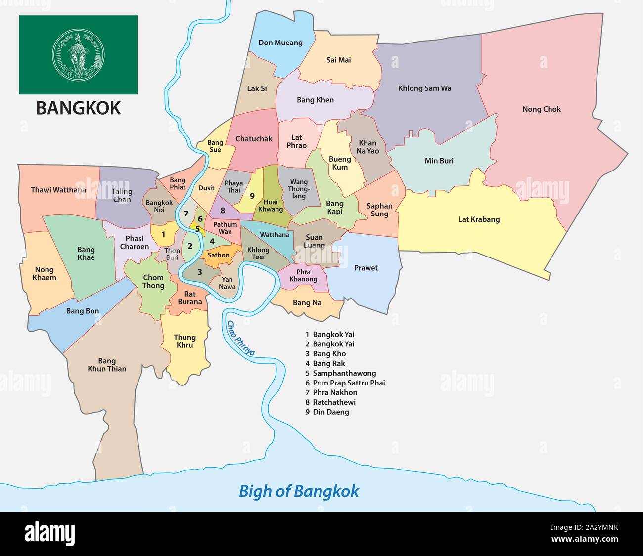 Map Of Bangkok With Districts