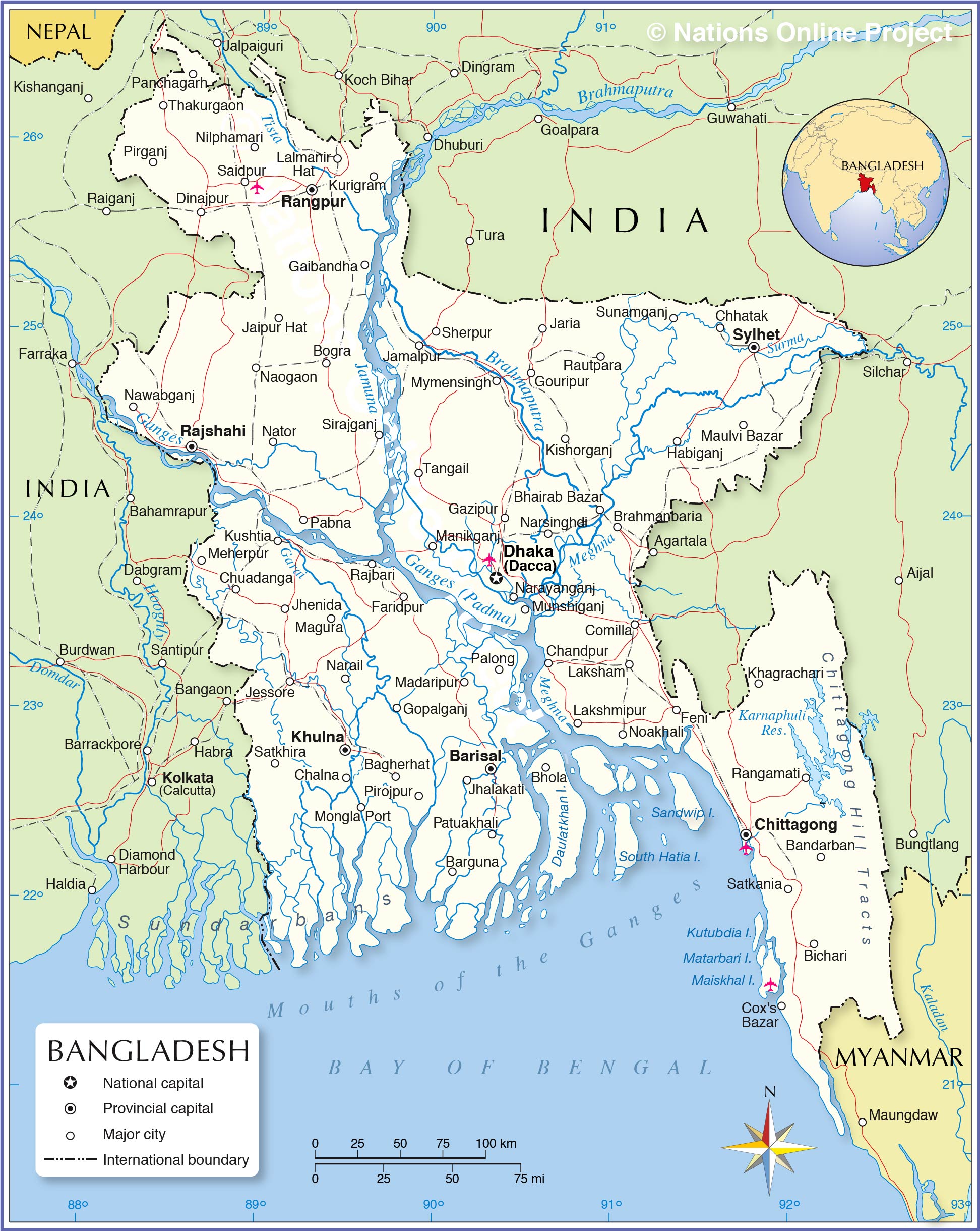 Map Of Bangladesh And