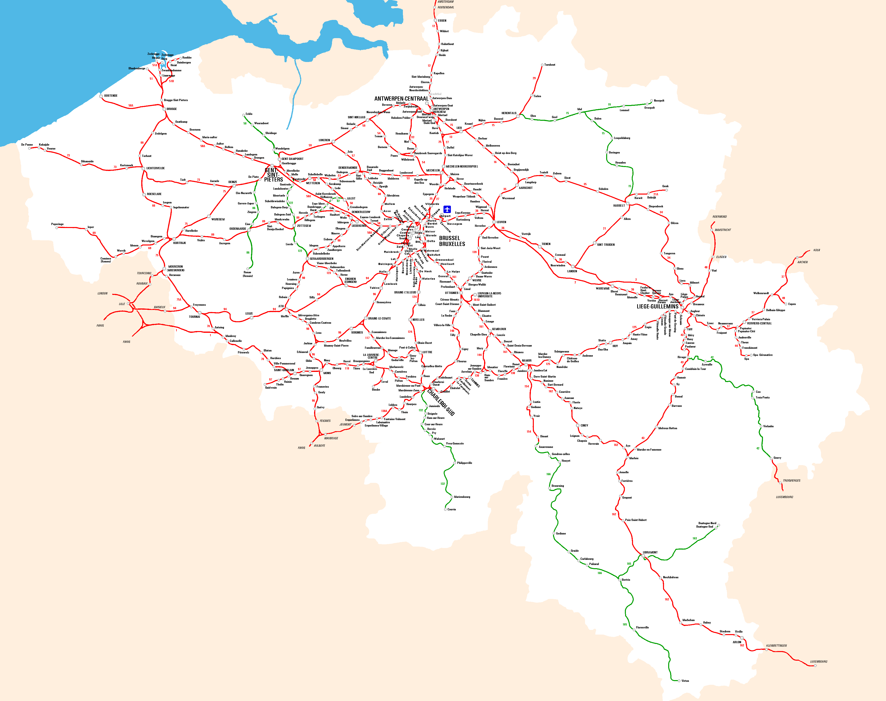Map Of Belgium Train