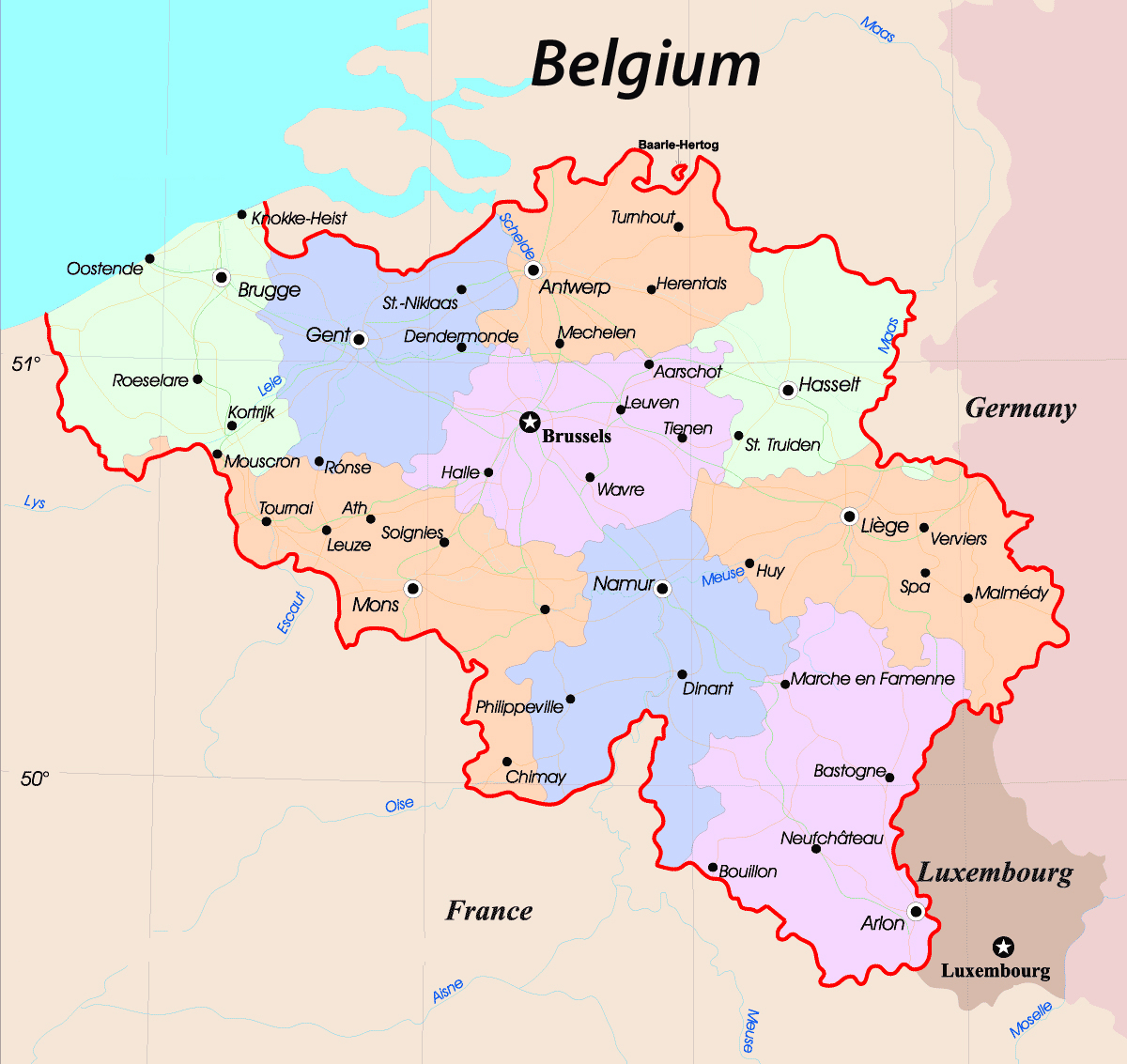 Map Of Belgium