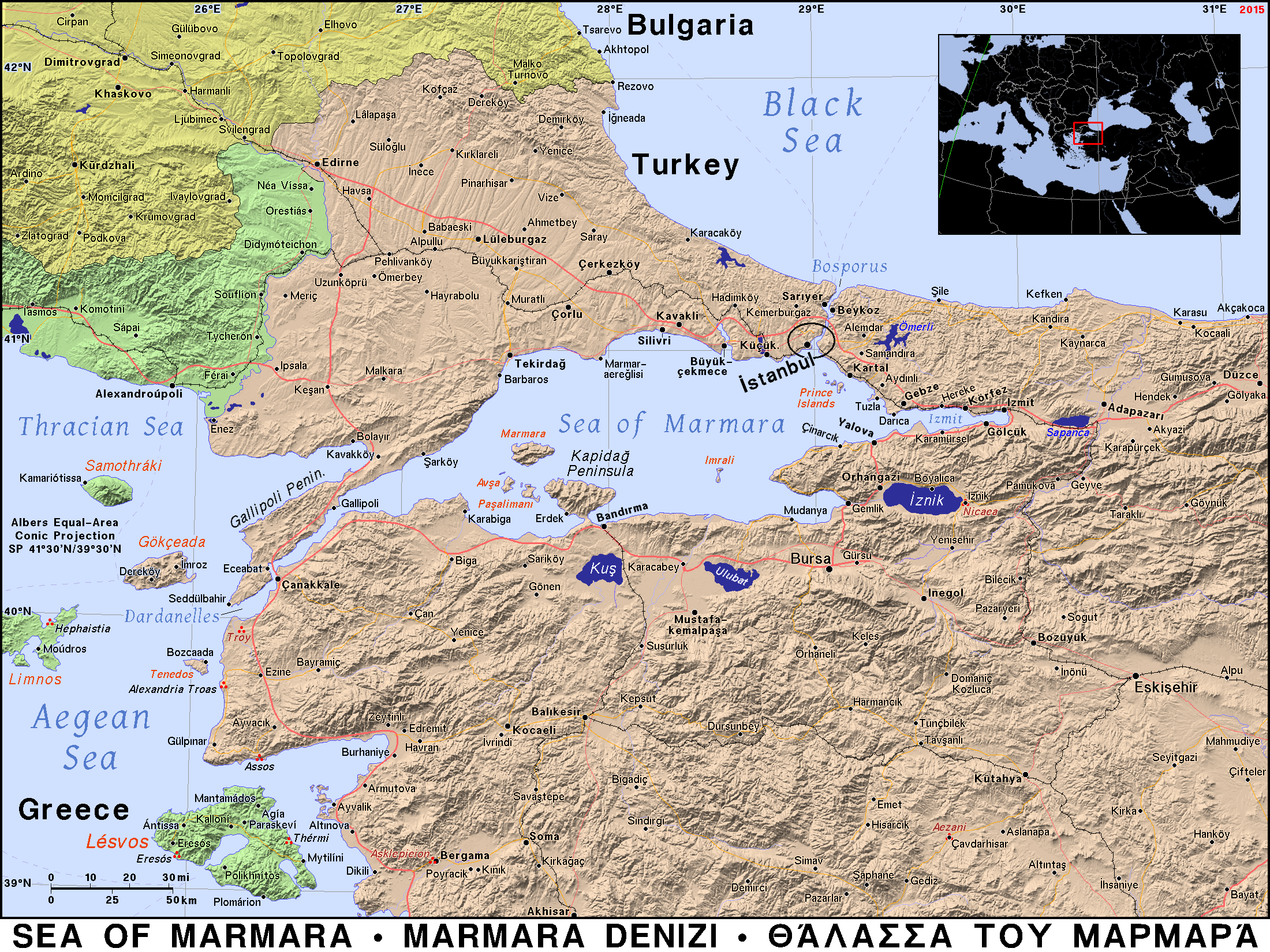 Map Of Black Sea And Sea Of Marmara