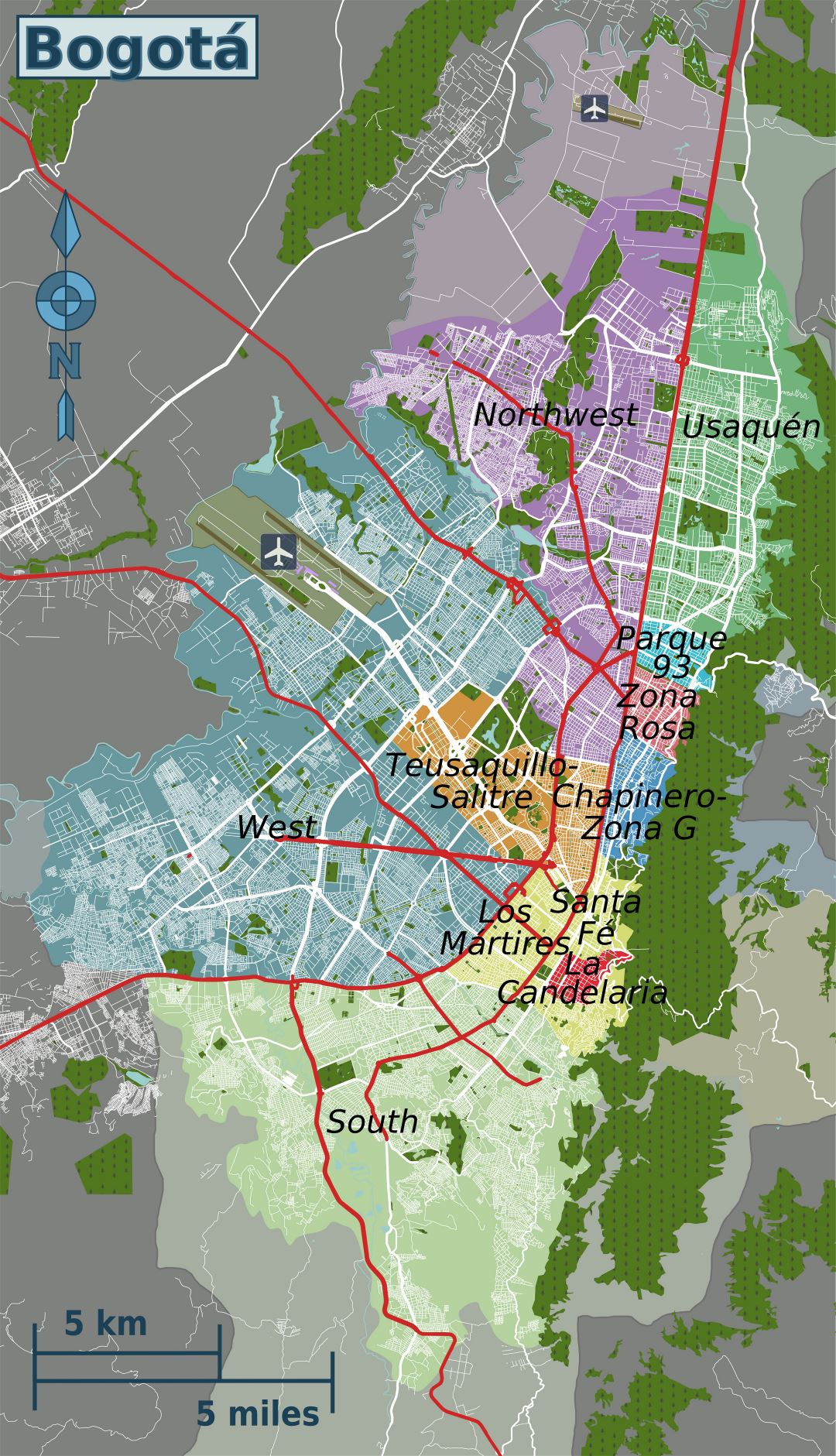 Map Of Bogota Colombia Neighborhoods