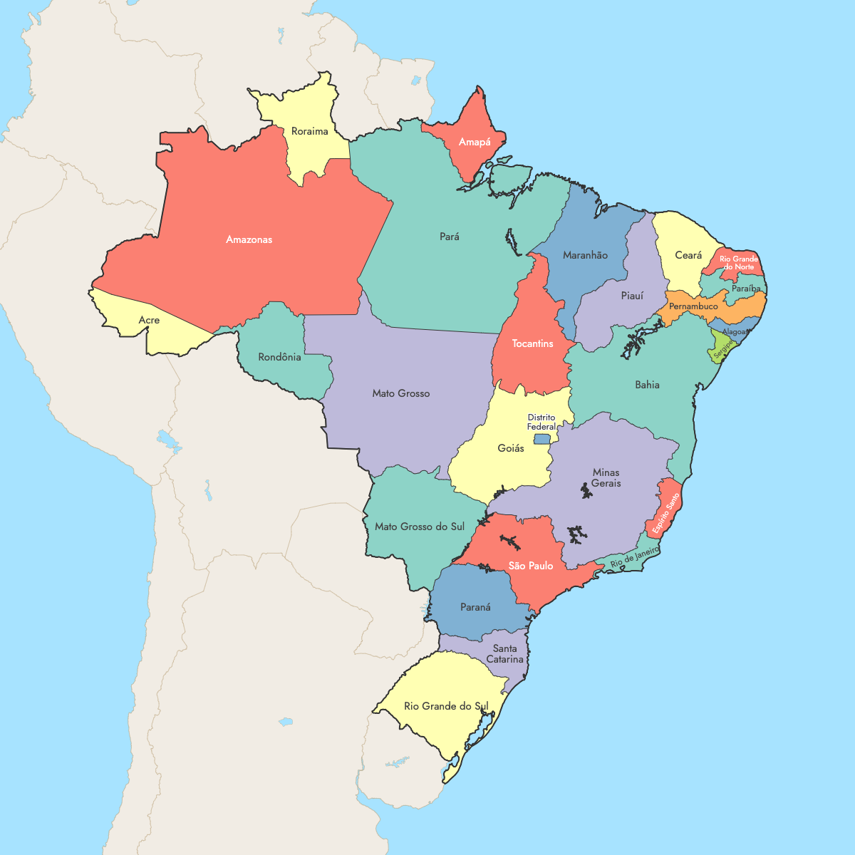 Map Of Brazil State