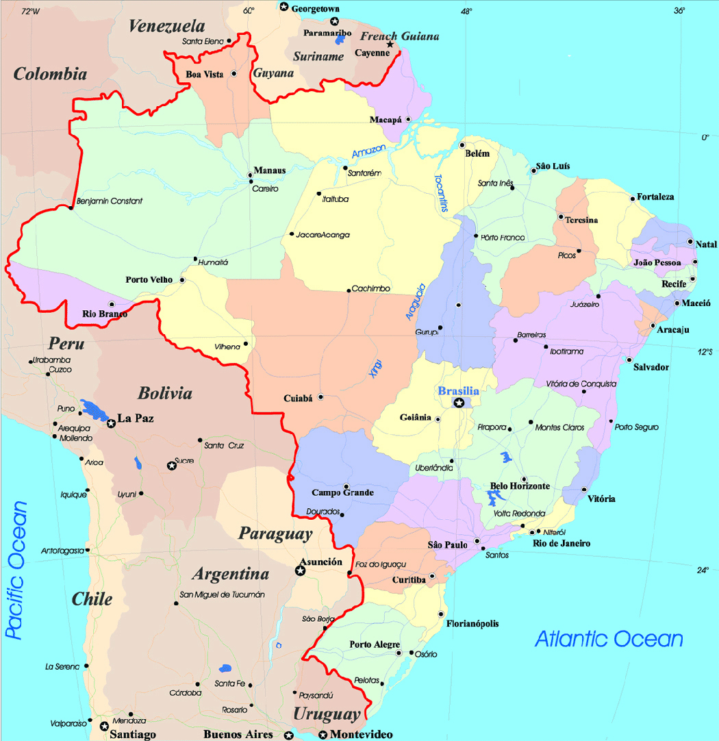 Map Of Brazil With Vittoria