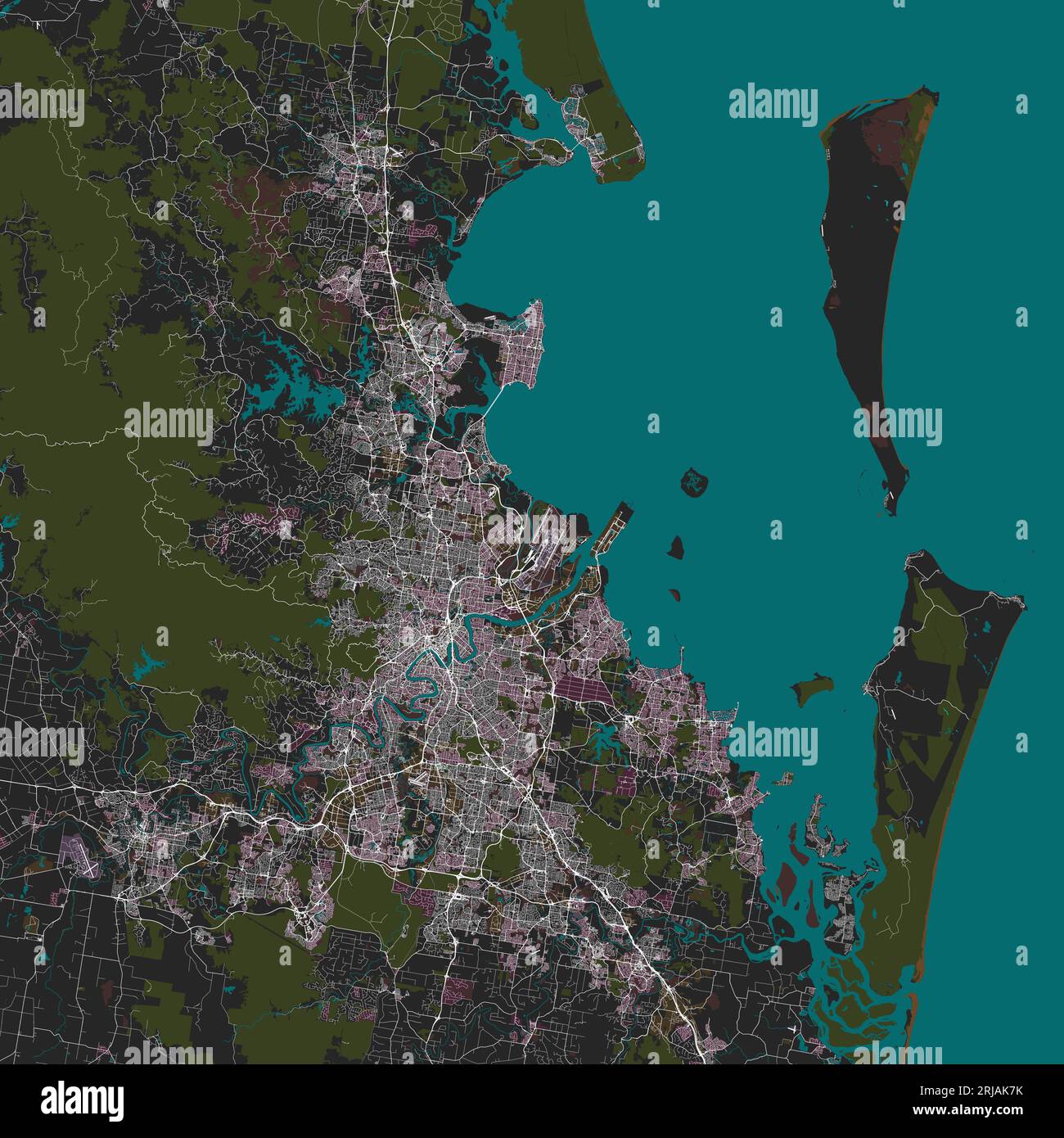 Map Of Brisbane Queensland Australia