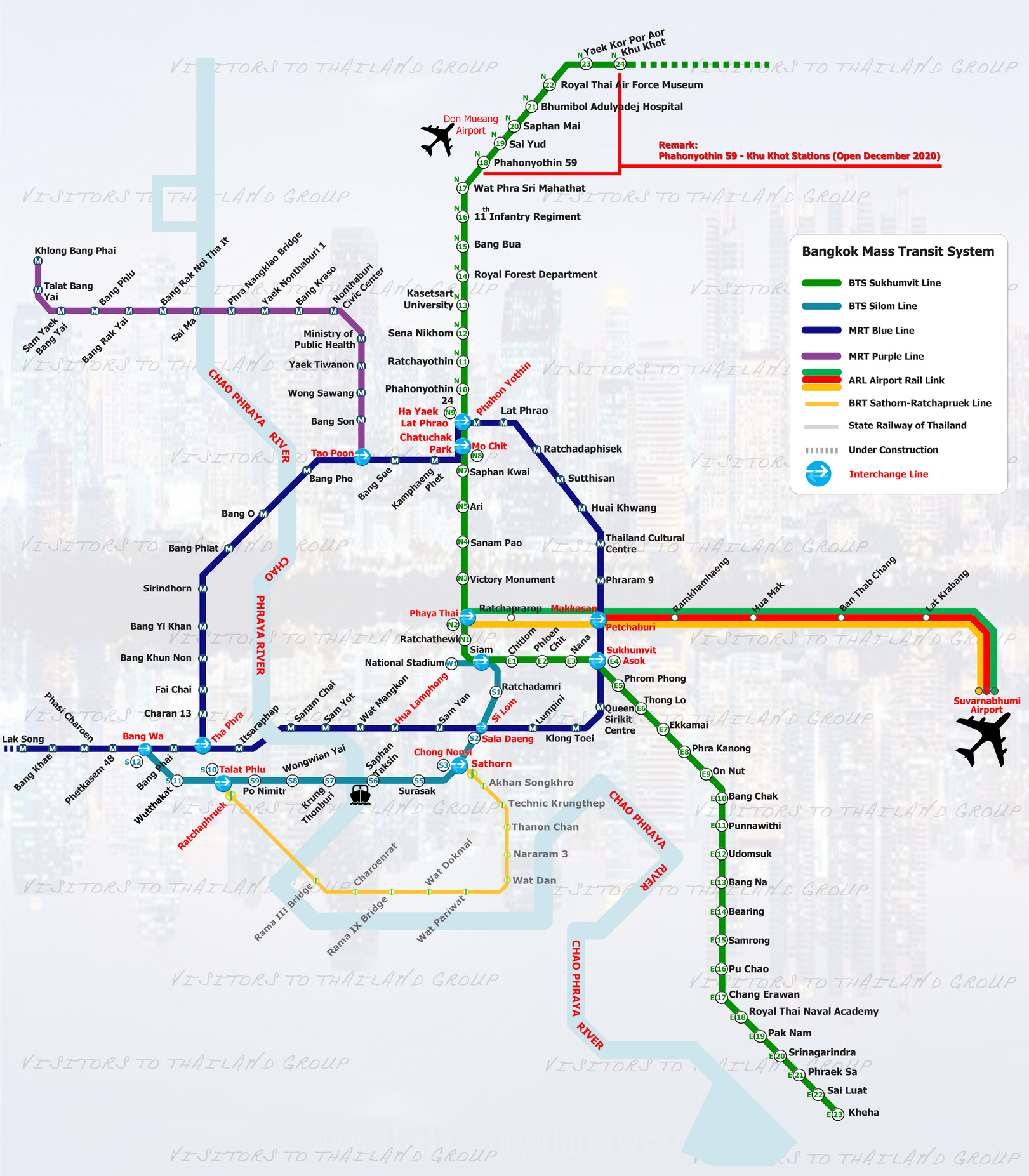 Map Of Bts Skytrain Bangkok