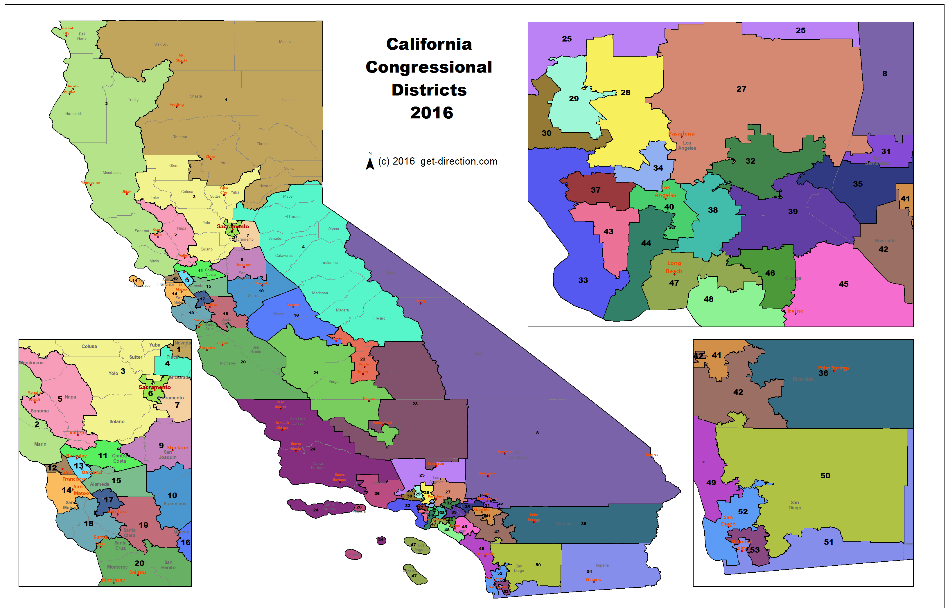 Map Of California Congressional Districts