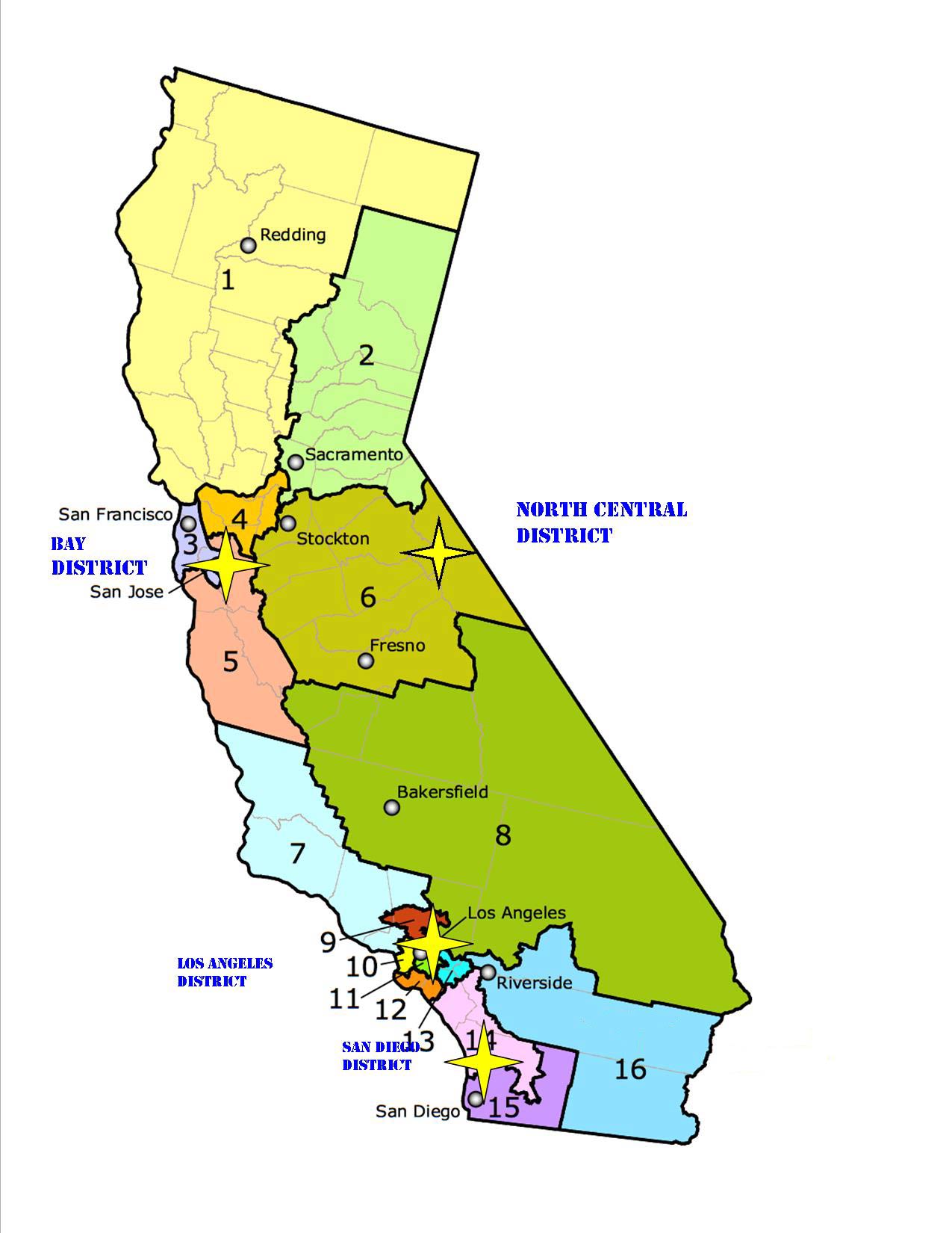 Map Of California Federal District Courts