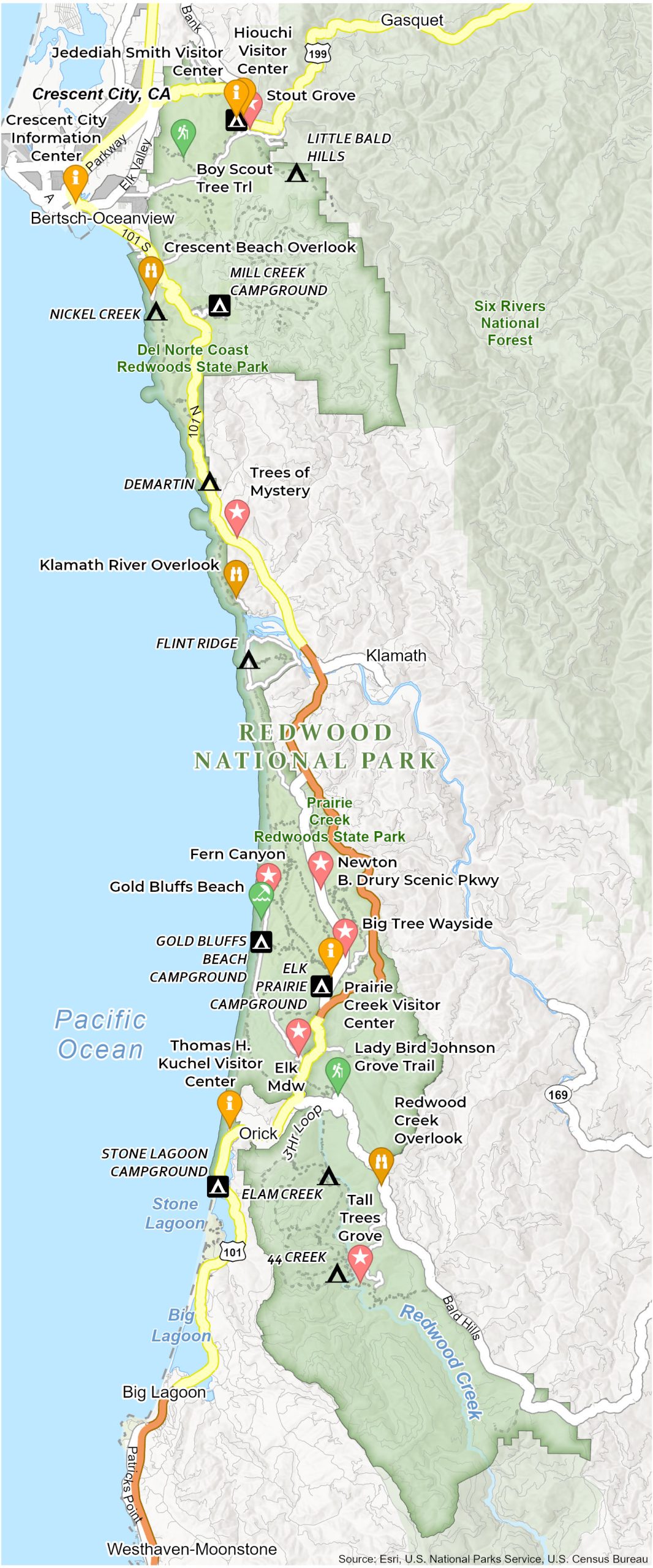 Map Of California Redwoods