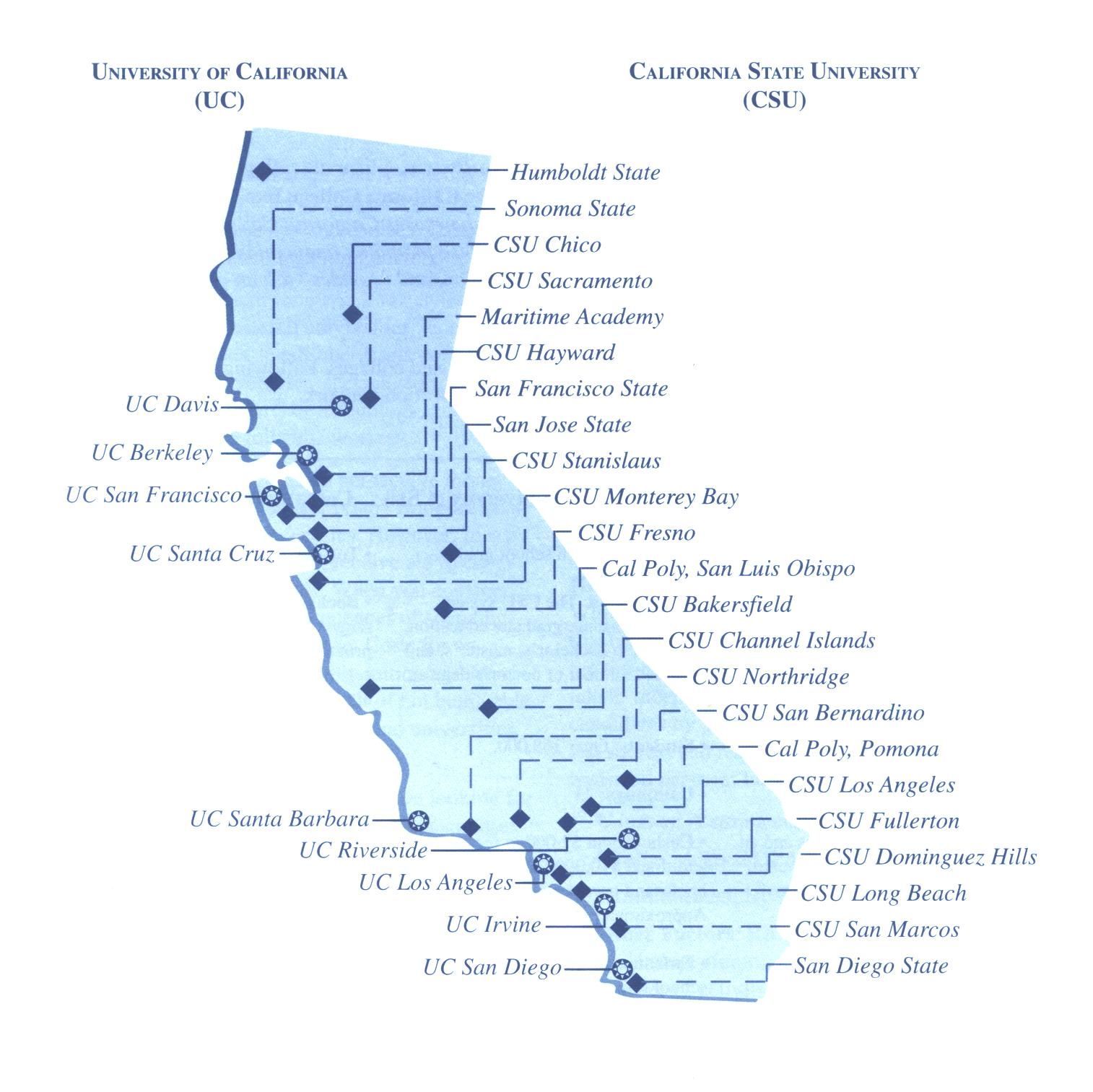 Map Of California State Universities